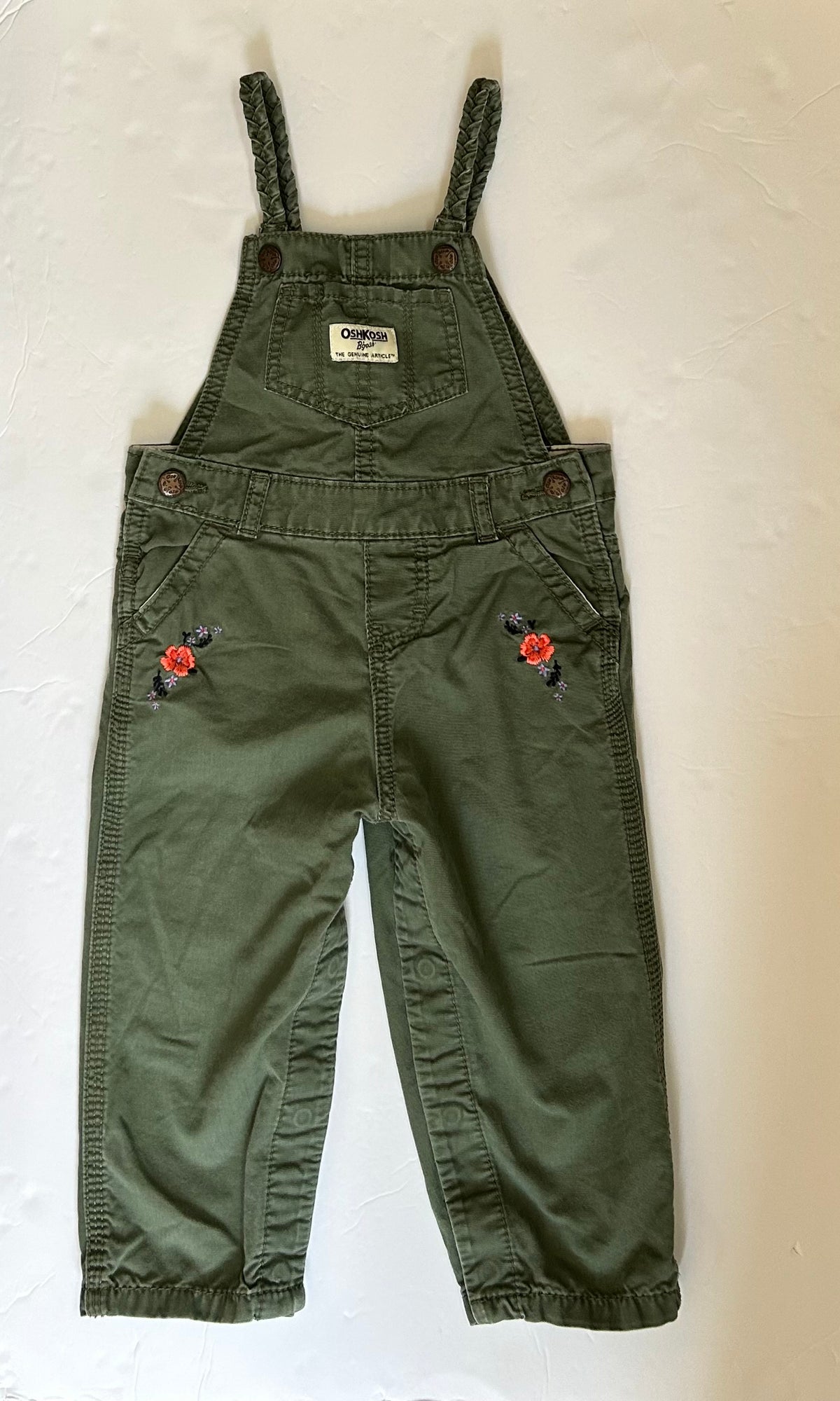 Osh Kosh Green Overalls with Embroidery 18M