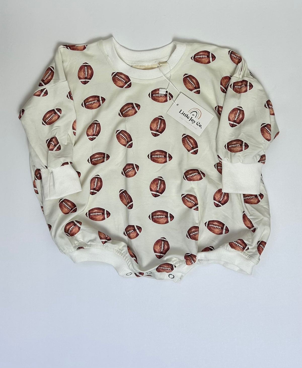 Little Joy Co. Football Romper 9-12M