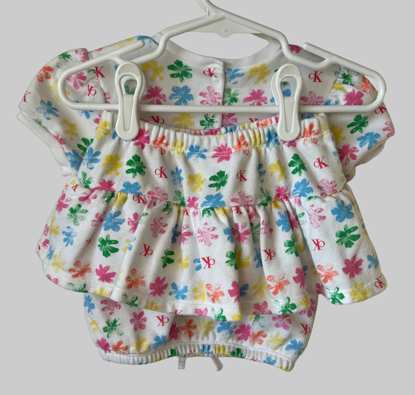 Calvin Klein Logo Top/Bloomer Skirt Set 24M