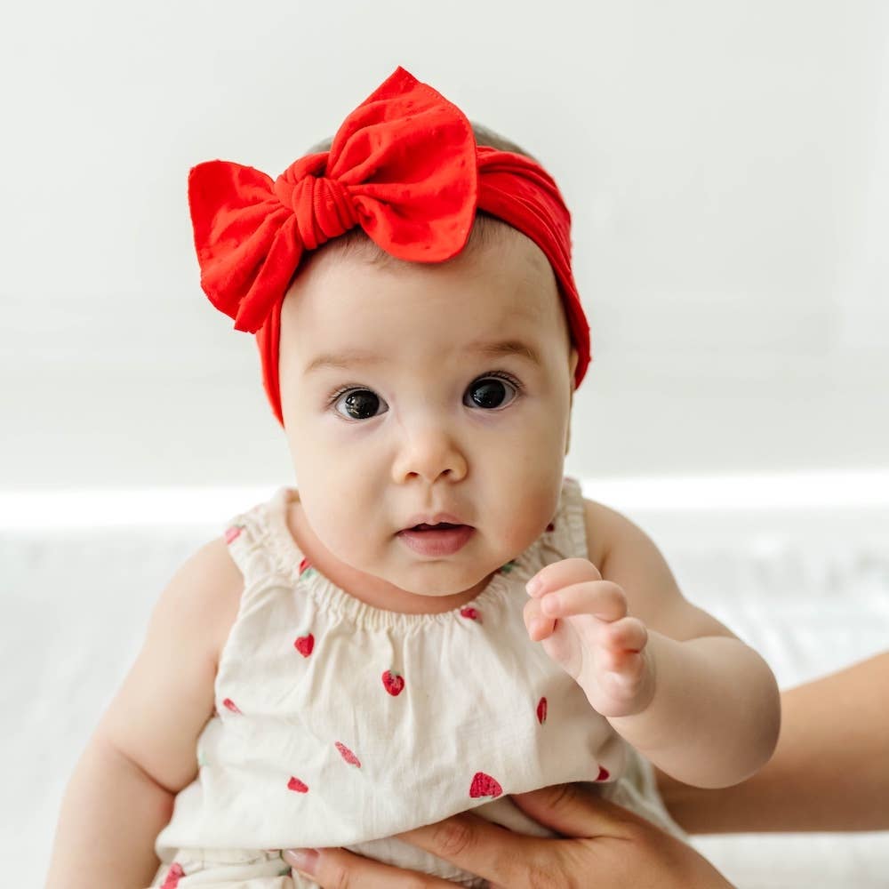 Baby Bling® Shabby Dot headband: Cherry/Red dot