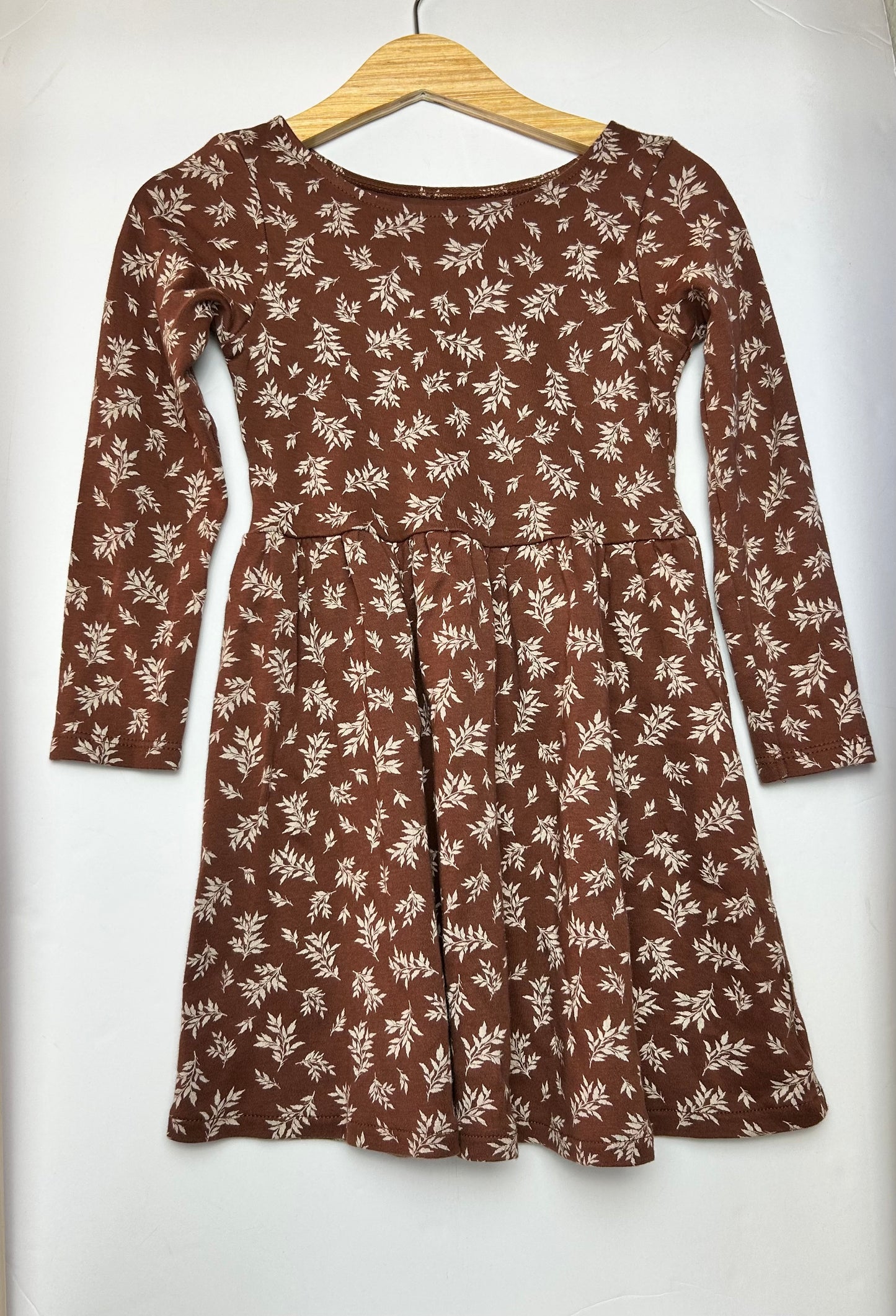 Colored Organics Brown Leaf Dress 4T