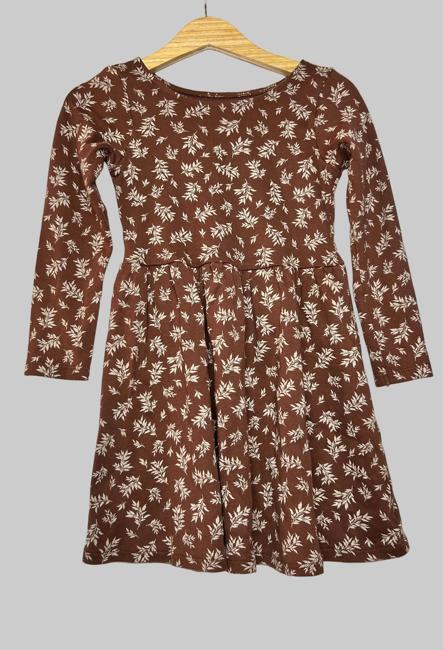Colored Organics Brown Leaf Dress 4T