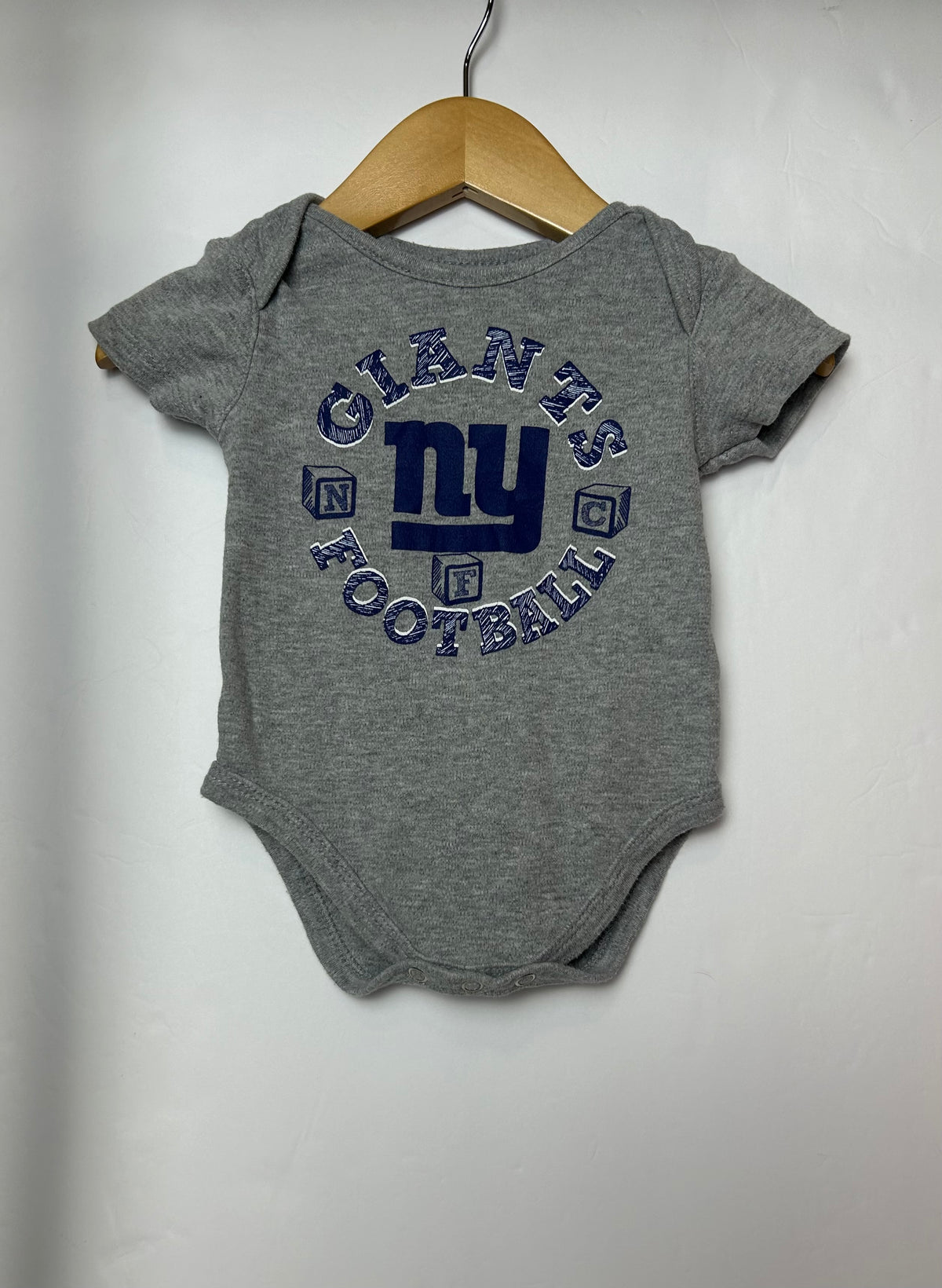 NFL Gray NY Giants Onesie 3/6M