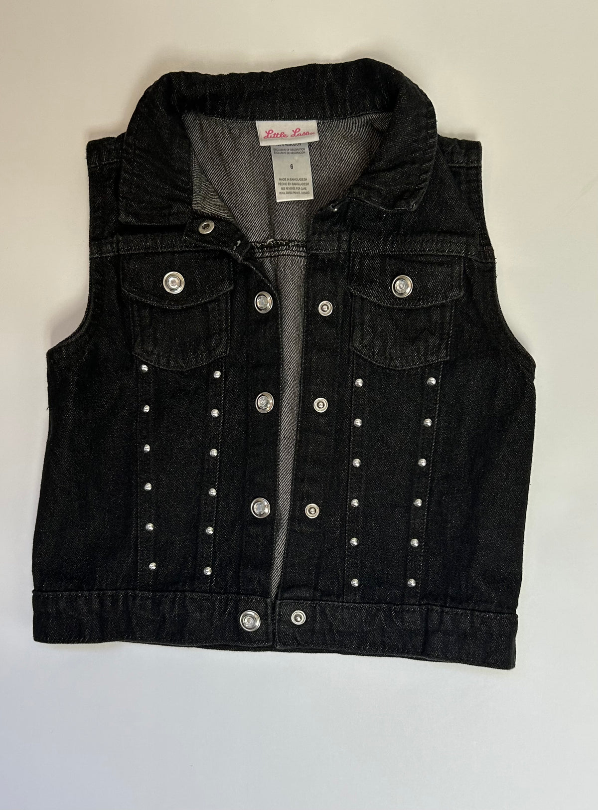 Little Lass Black Studded Vest 6