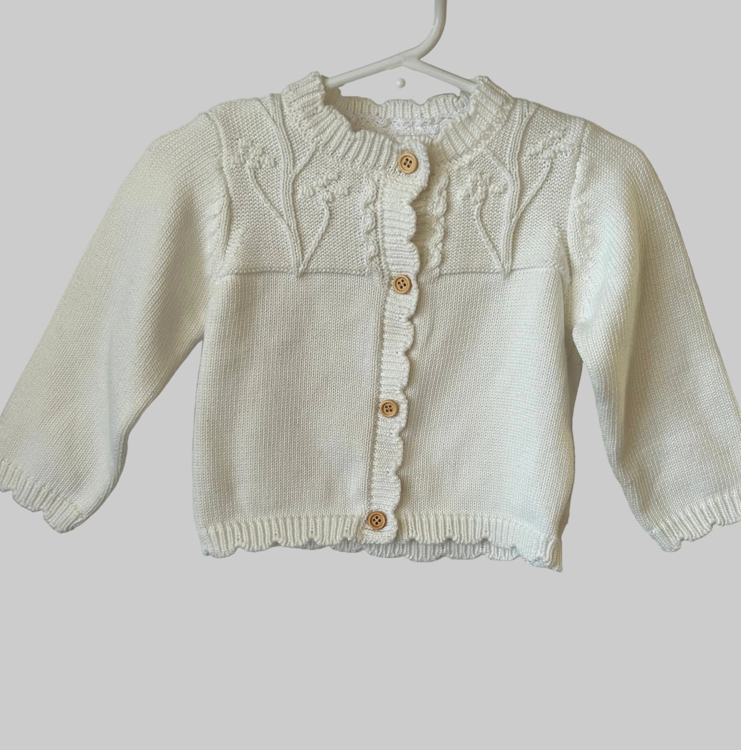 No Brand White Button Sweater 12-18M