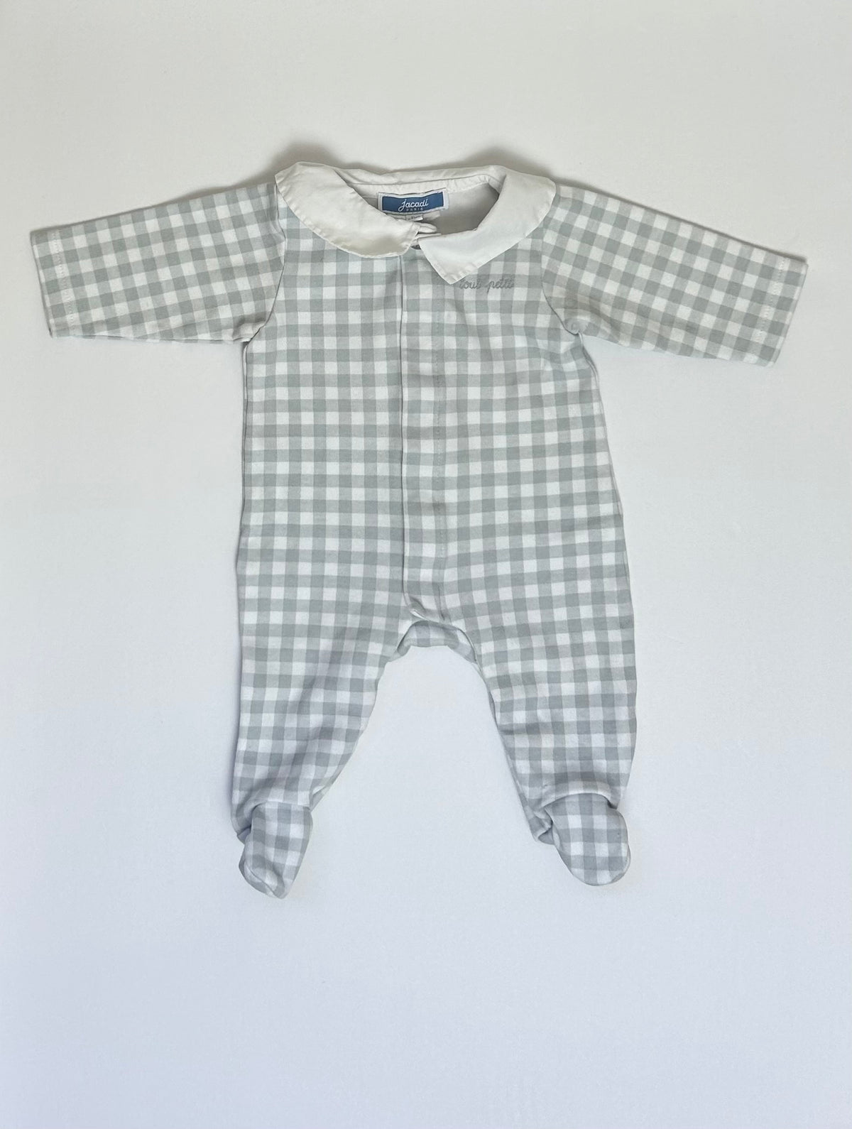 Jacadi Gray Gingham Footie 1M