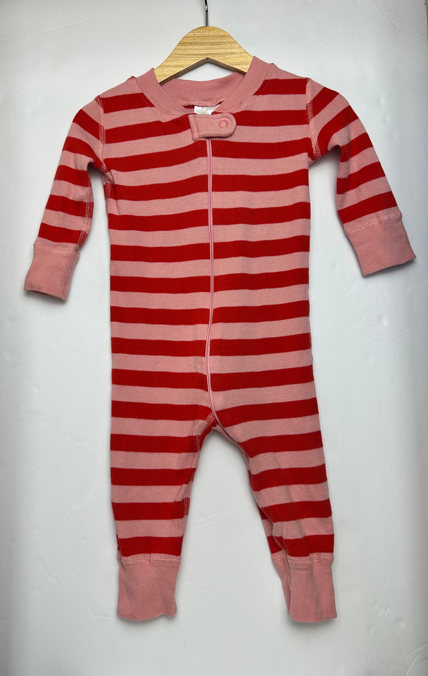 Hanna Andersson Red & Pink Striped Sleeper 6-9M