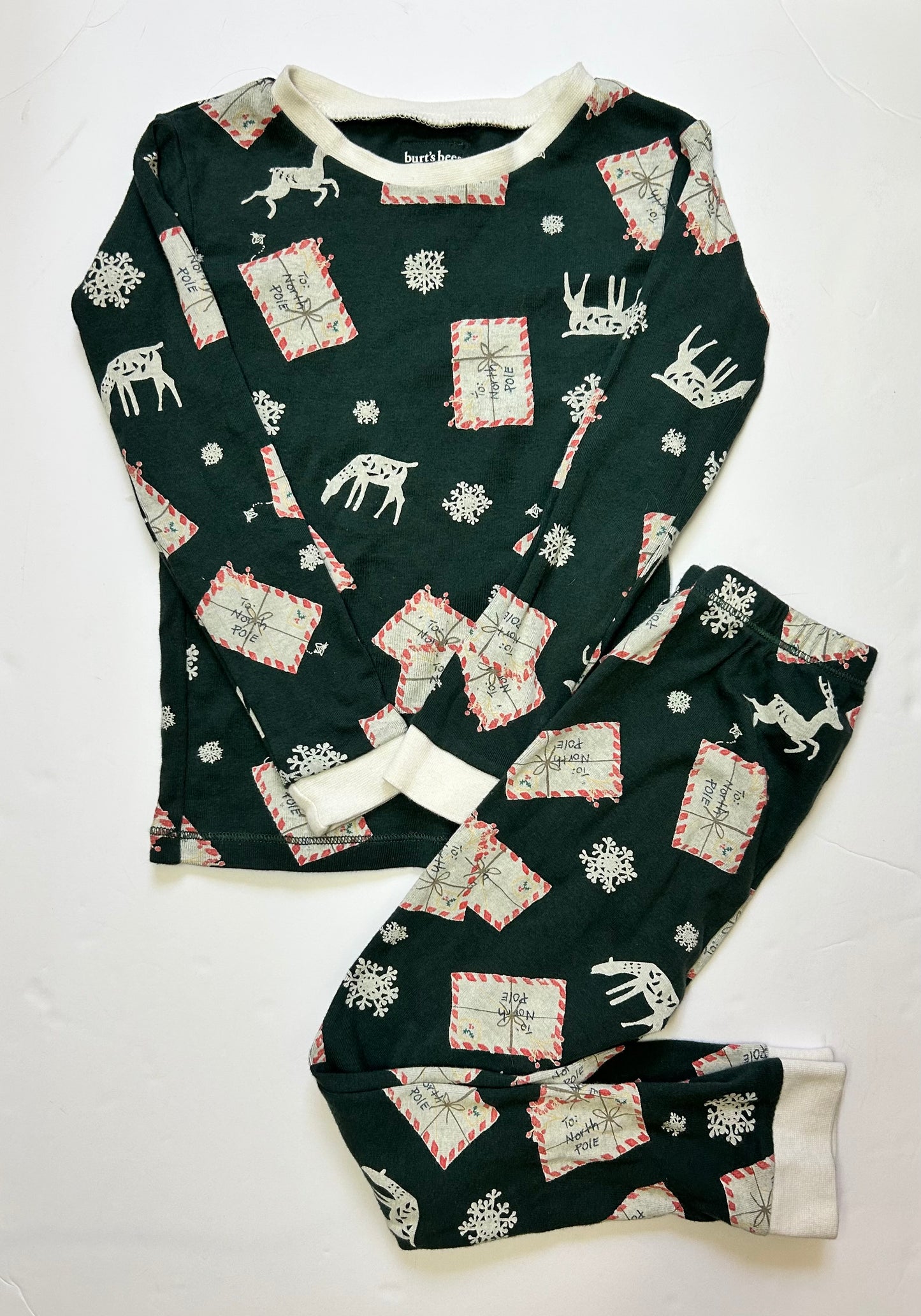Burt’s Bees Kids Green Holiday Pajamas 5T