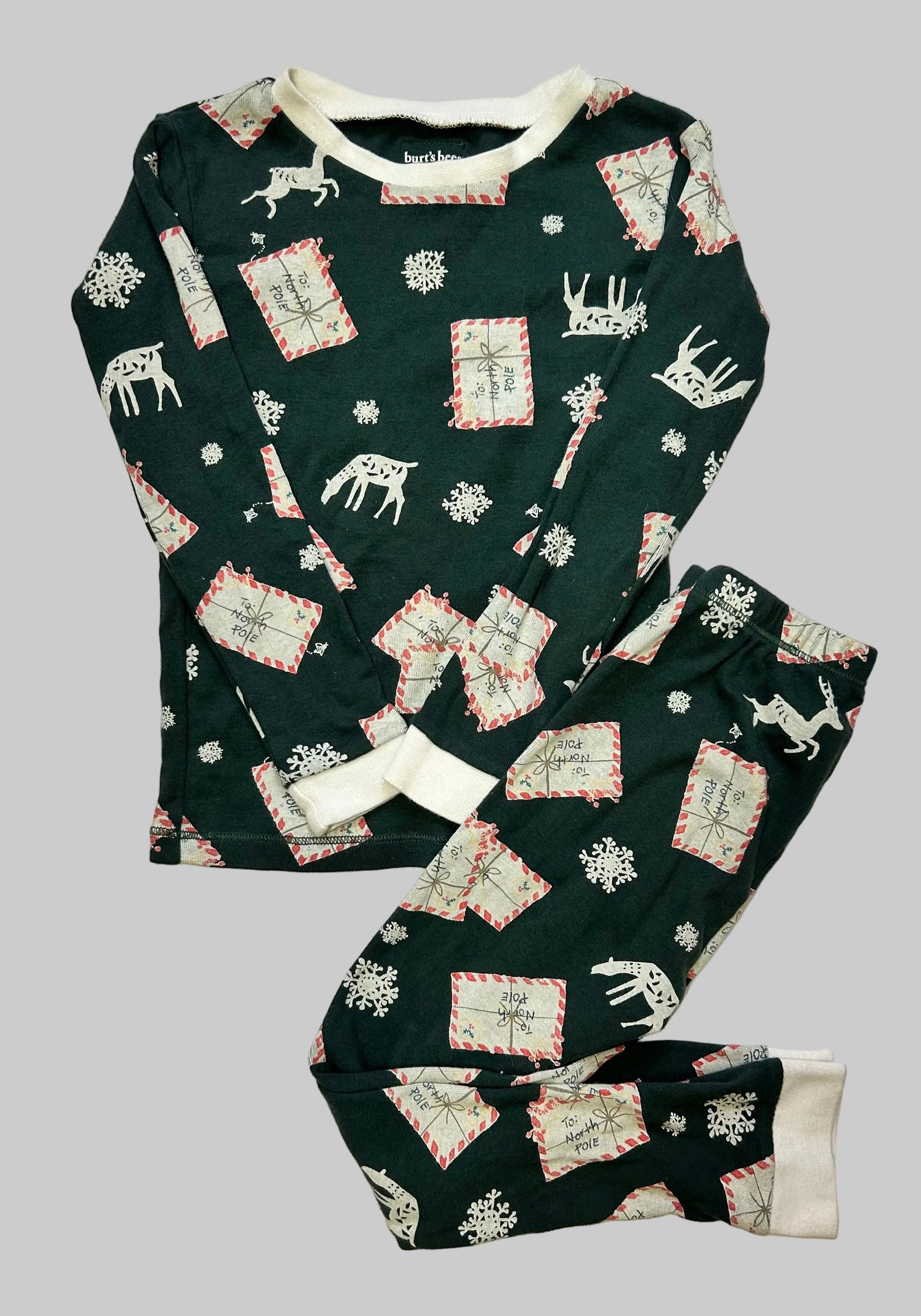 Burt’s Bees Kids Green Holiday Pajamas 5T