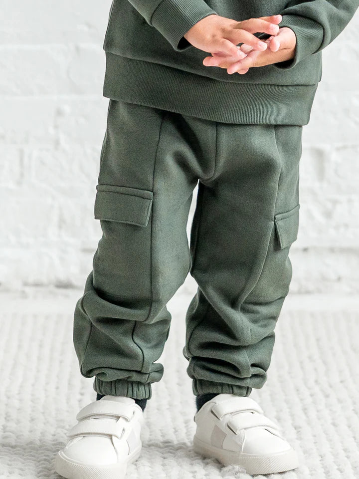 Colored Organics Dallis Fleece Cargo Sweatpants Pine