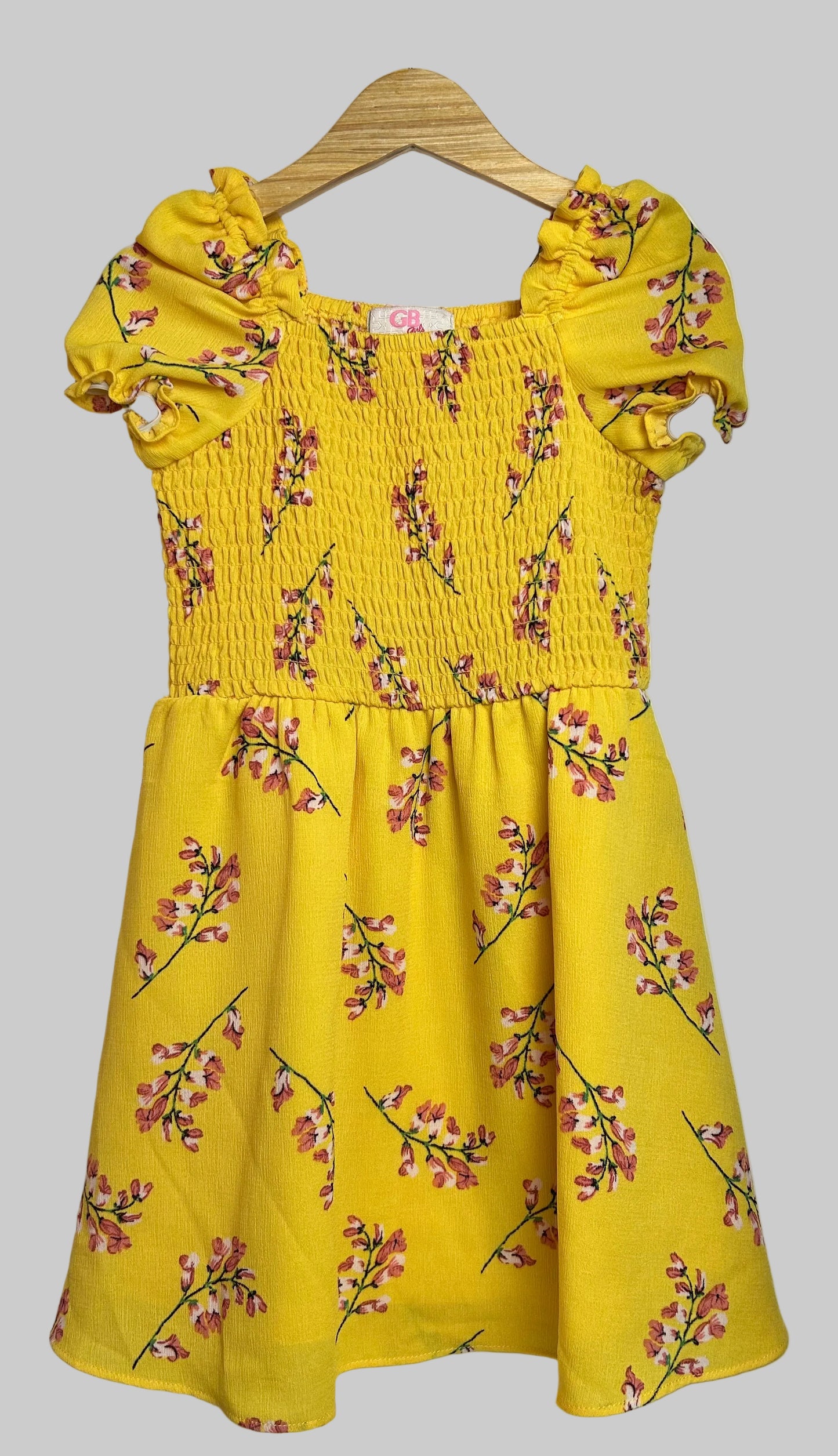 GB Girls Yellow Floral Dress 4