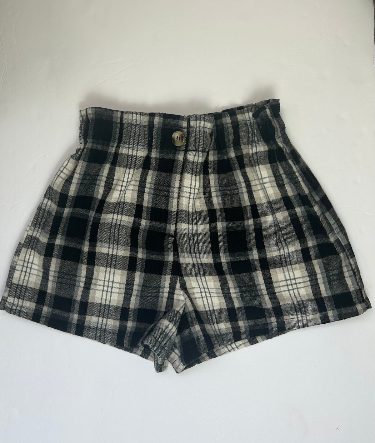 Btween Black Plaid Flannel Shorts 8