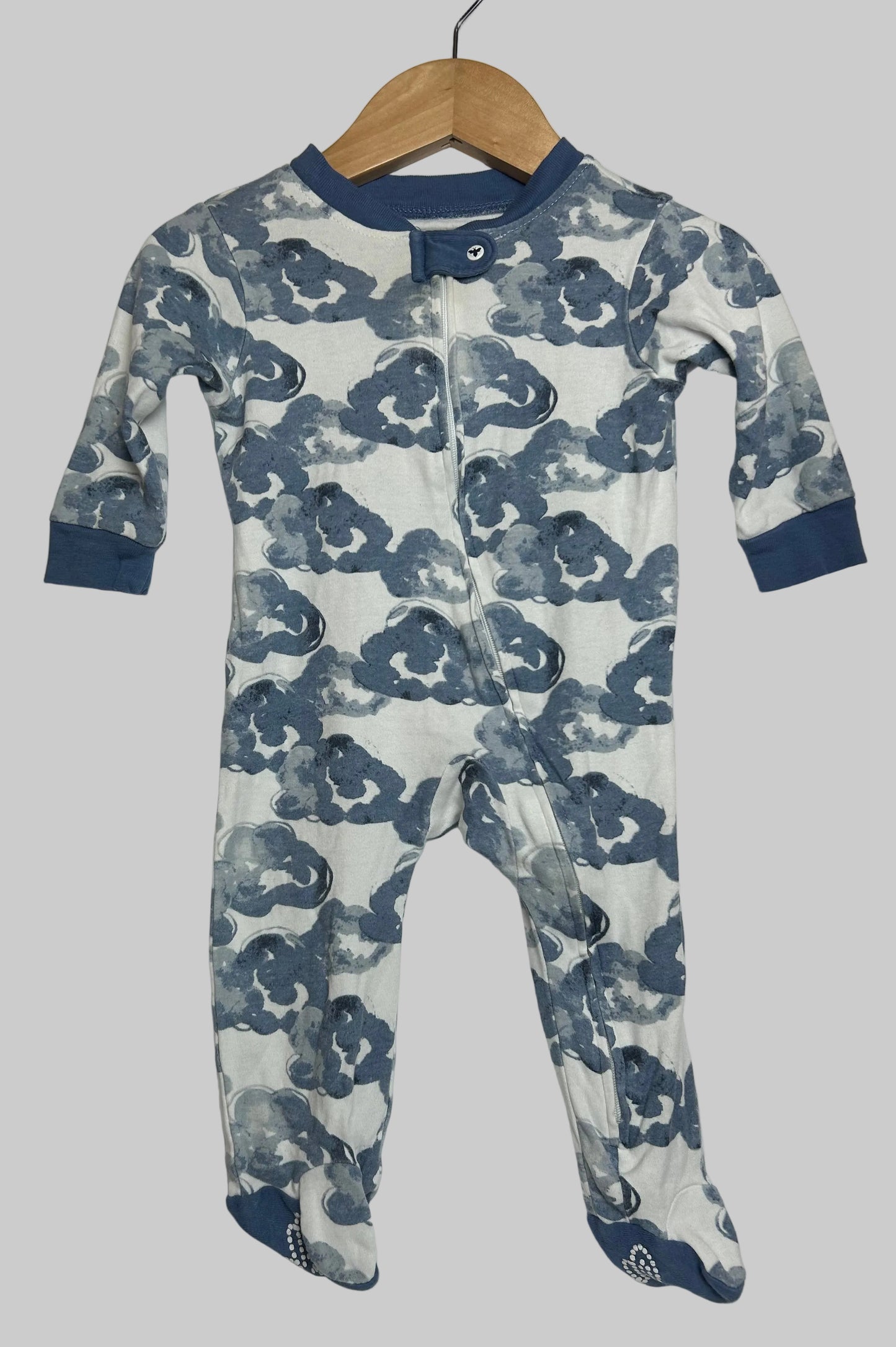 Burt’s Bees Baby Blue White Footy 3-6M