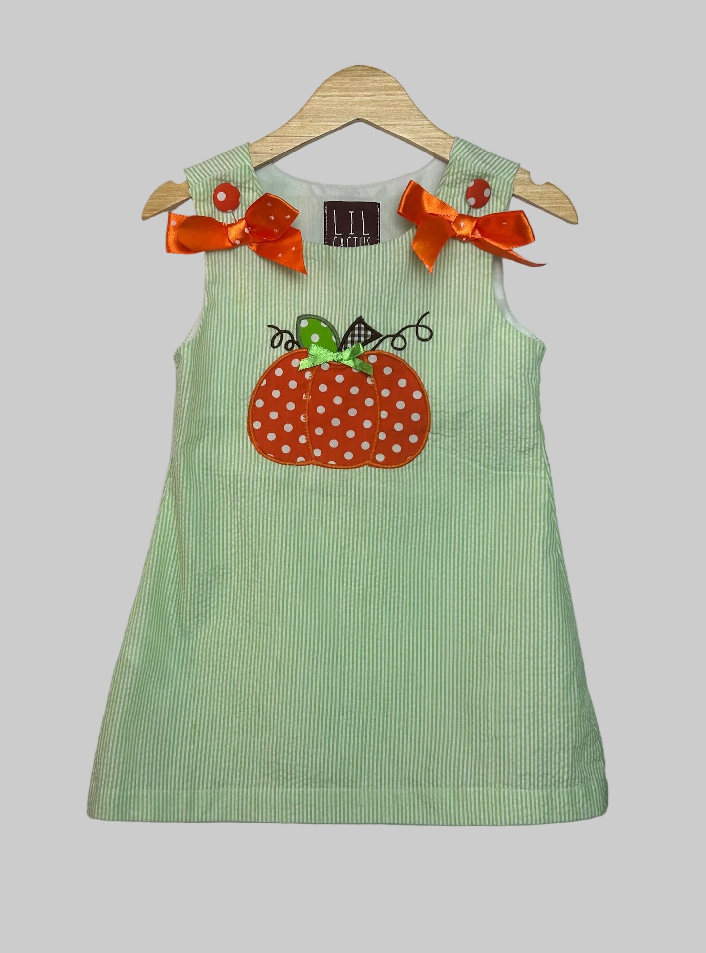 Lil Cactus Green Pumpkin Dress 6-12M