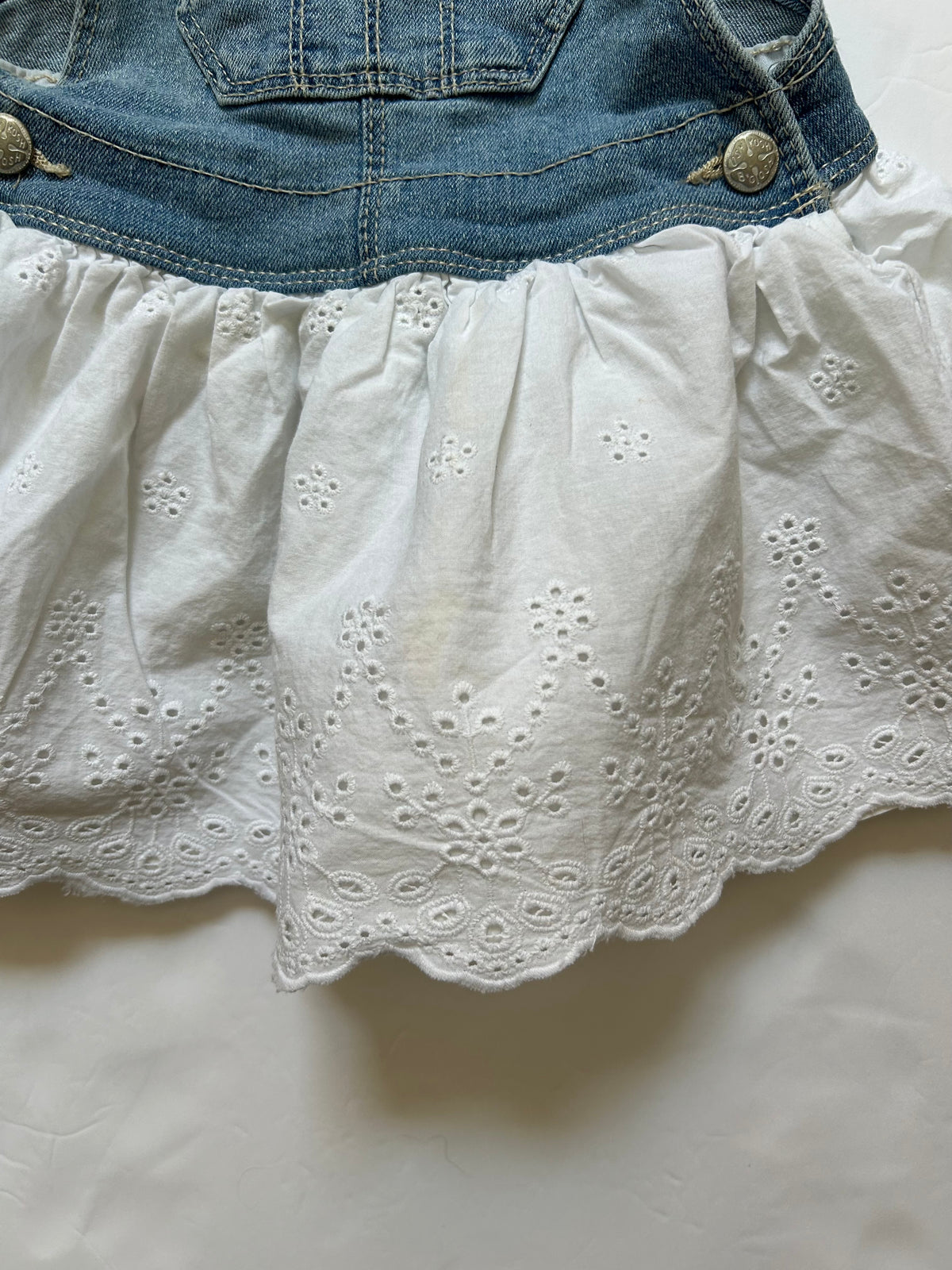 Osh Kosh Denim Jumper white skirt 18M