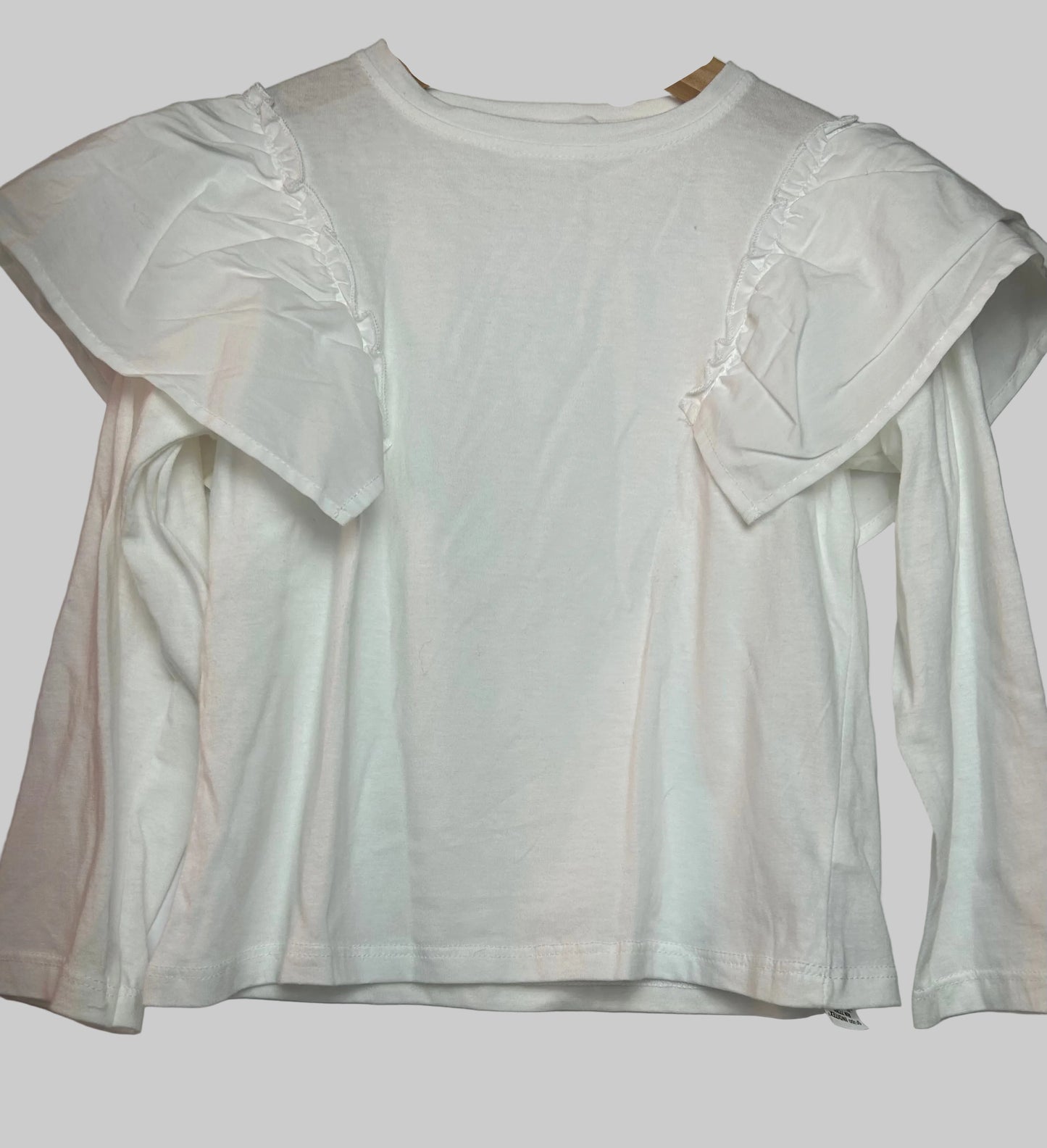 Zara White Ruffle Blouse 6