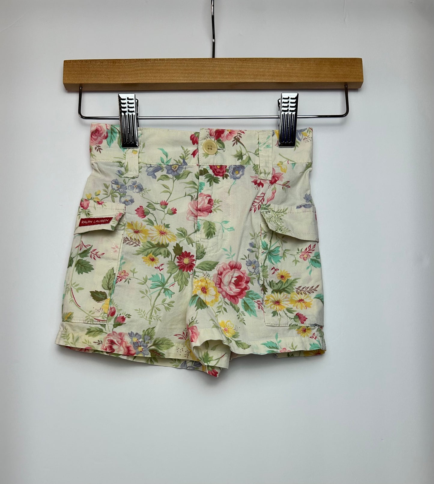 Ralph Lauren White Floral Shorts 12–18M