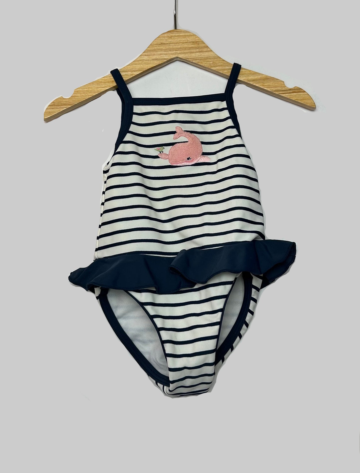 Janie & Jack Whale Striped Swimsuit 3-6M