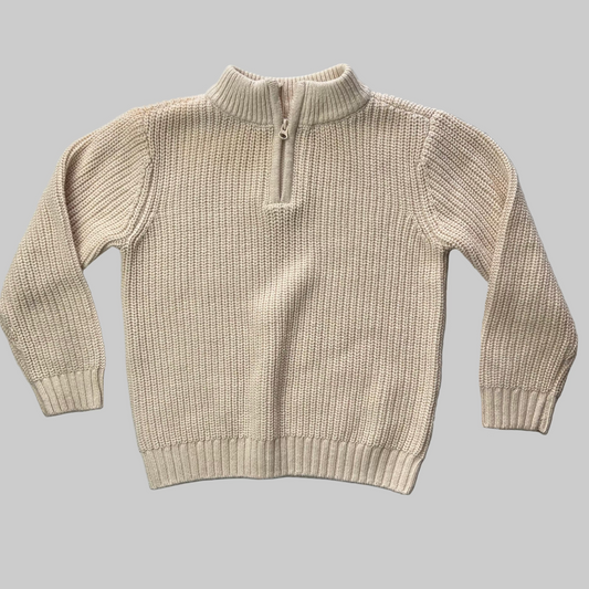 Wonder Nation Cream Half Zip Sweater 3T