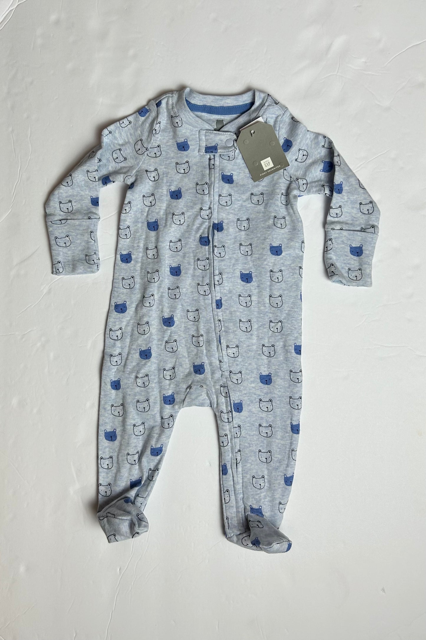 Baby Gap Blue Bear Footie 0-3M. NWT