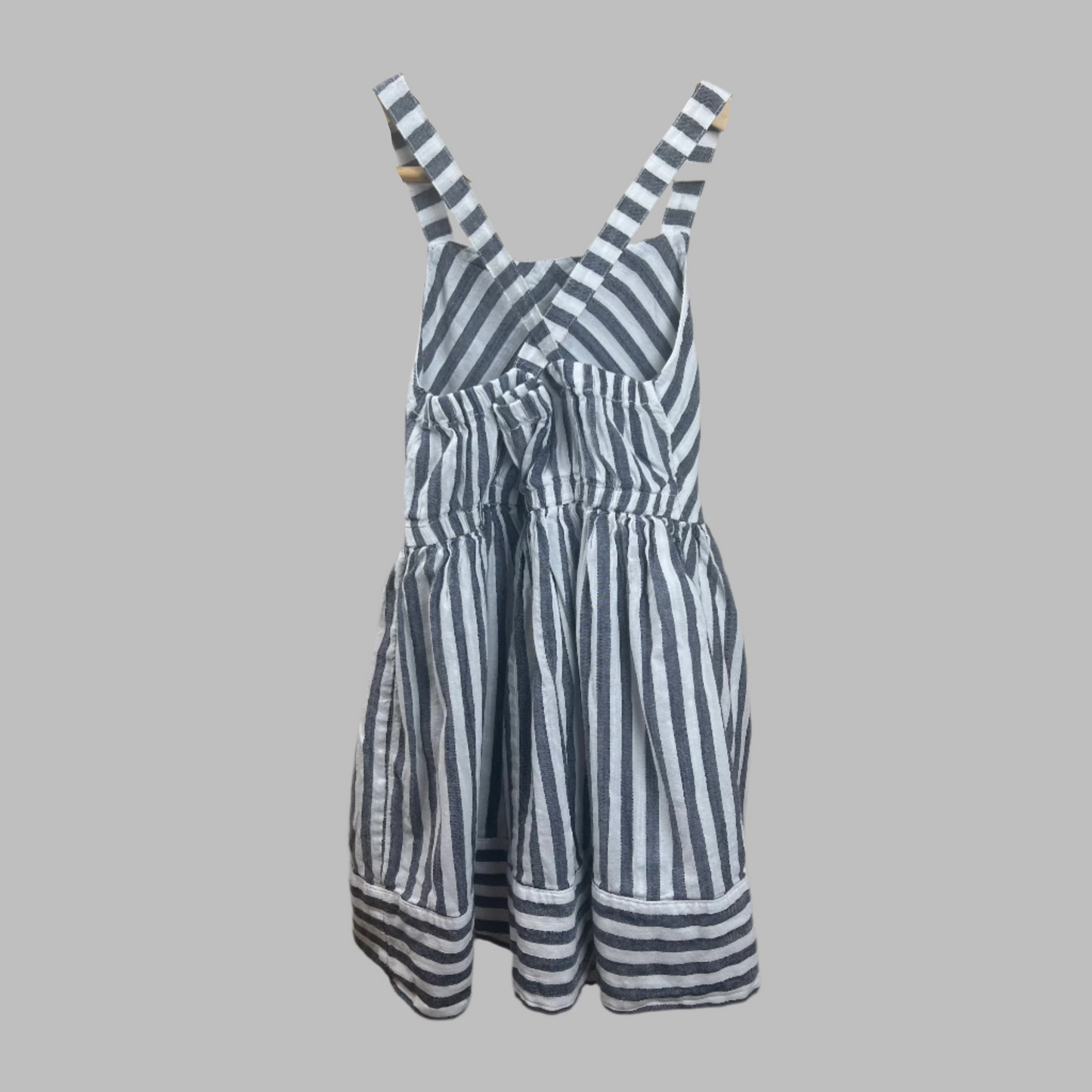 Lucky Penny Gray and White Criss Cross Dress 5T