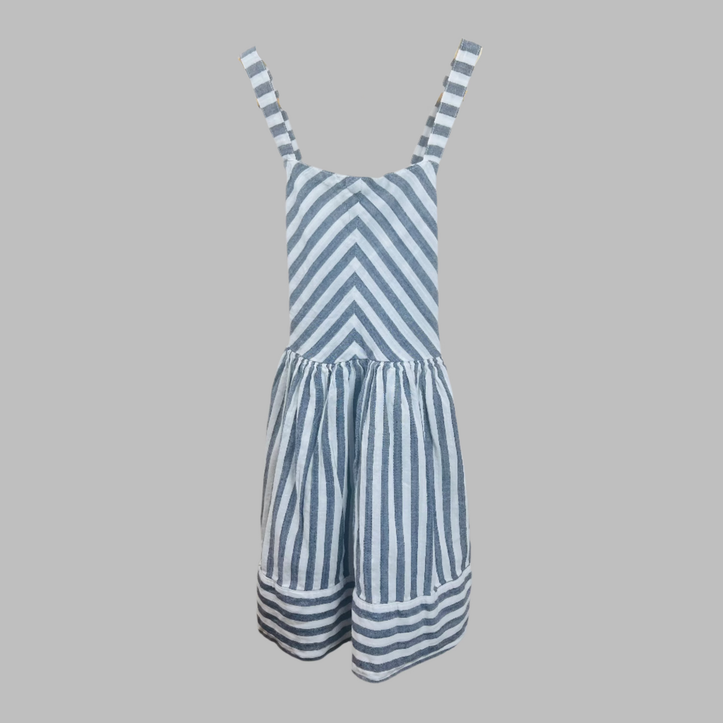 Lucky Penny Gray and White Criss Cross Dress 5T