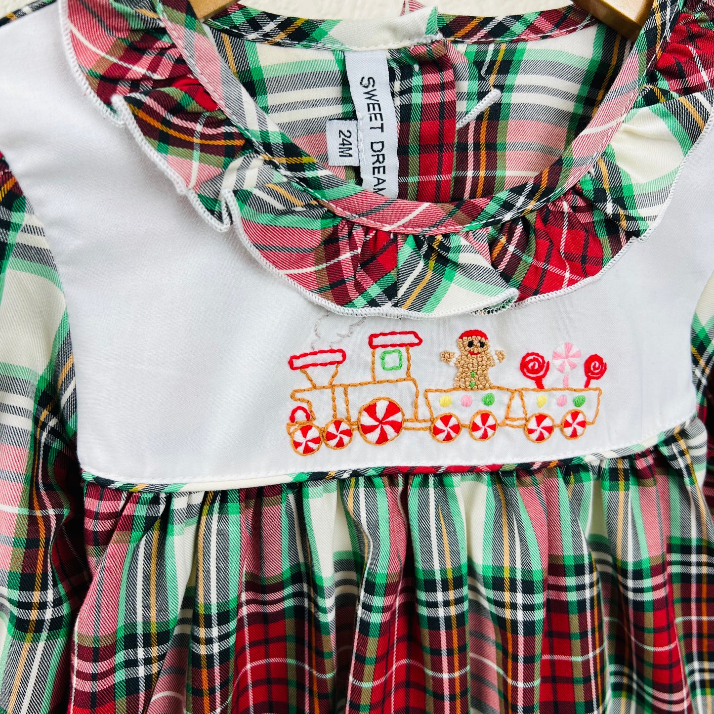 Sweet Dreams Holiday Plaid Dress 24M