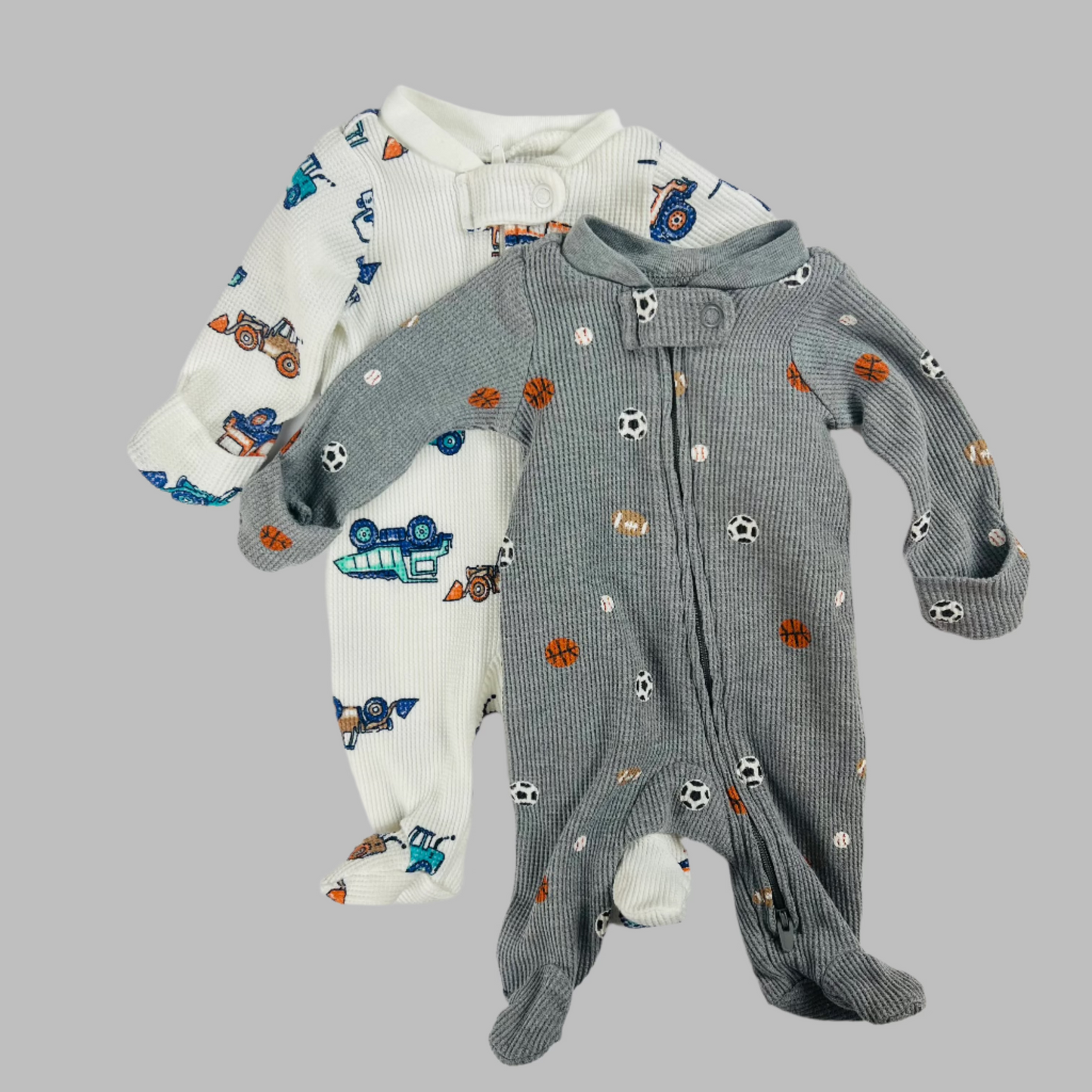 Carter's 2 pack LS Zippered Jumpsuit 3M