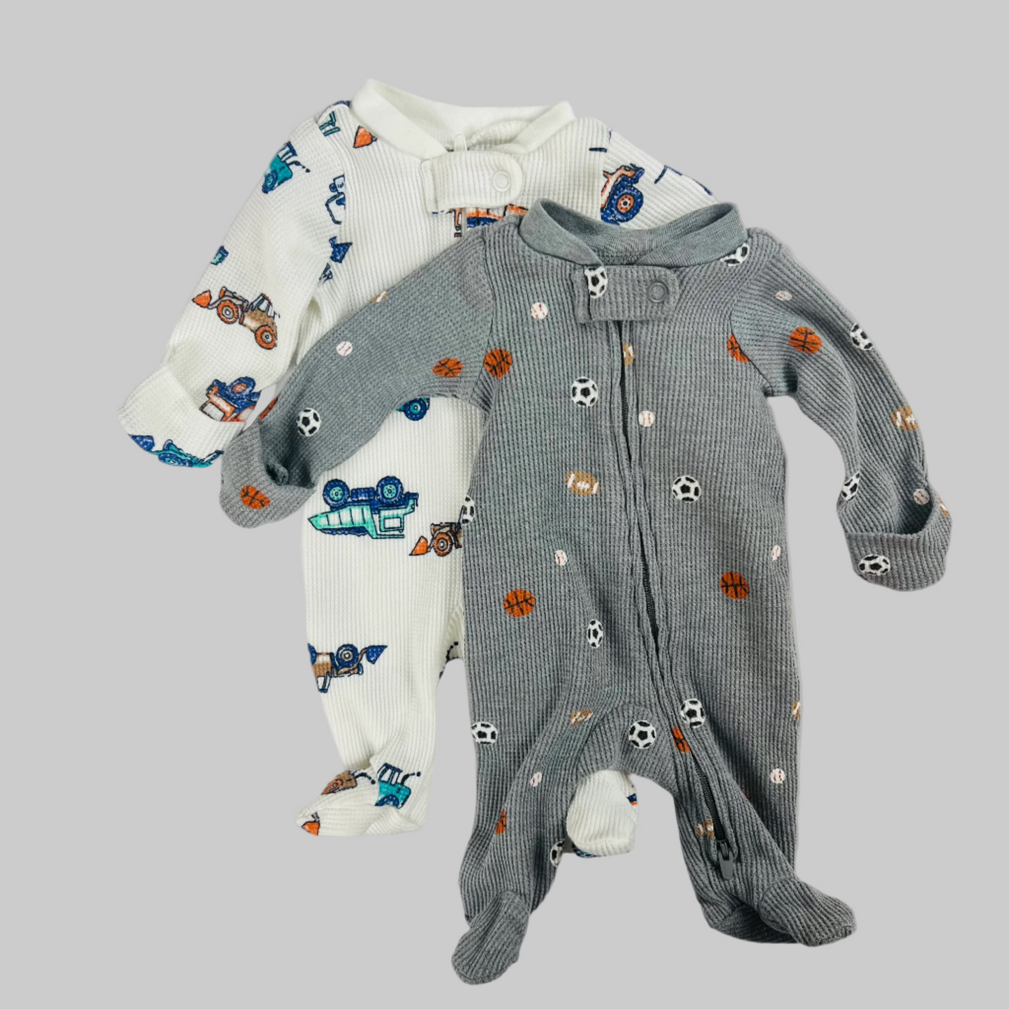 Carter's 2 pack LS Zippered Jumpsuit Preemie