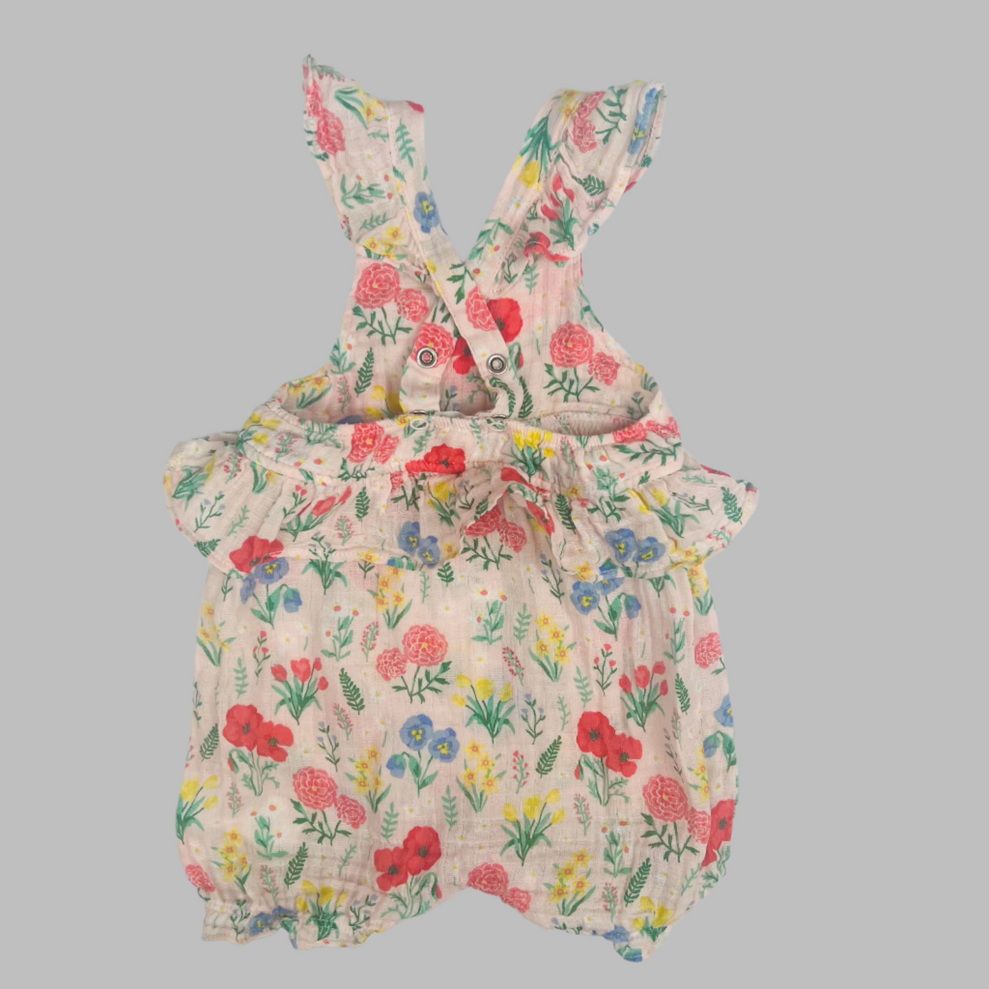 Angel Dear Pink Floral Crossback Romper 6-12M