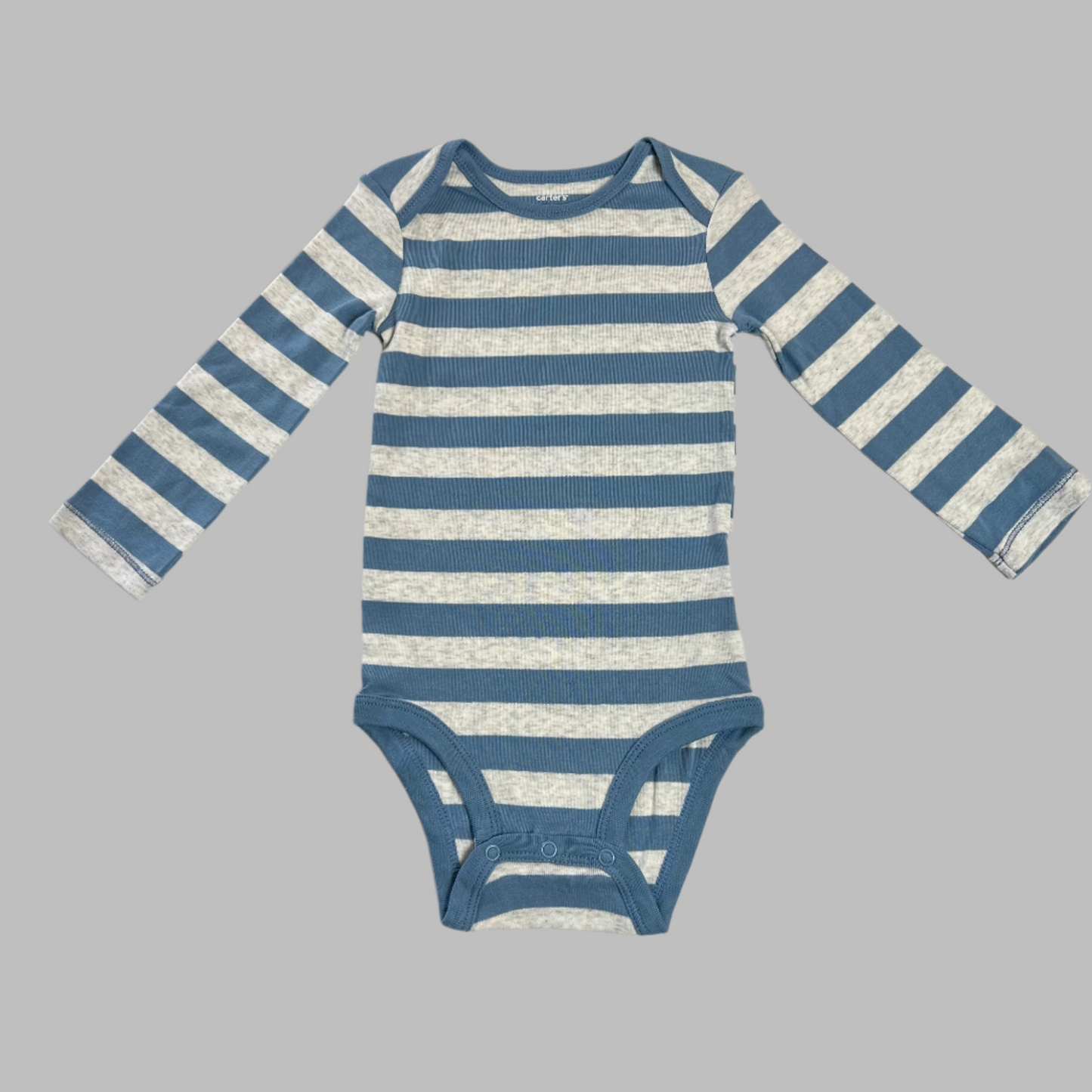 Carter's 3 Pc LS Blue Onesies 18M