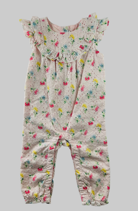 Janie and Jack Pink Eyelet Jumpsuit 12-18M