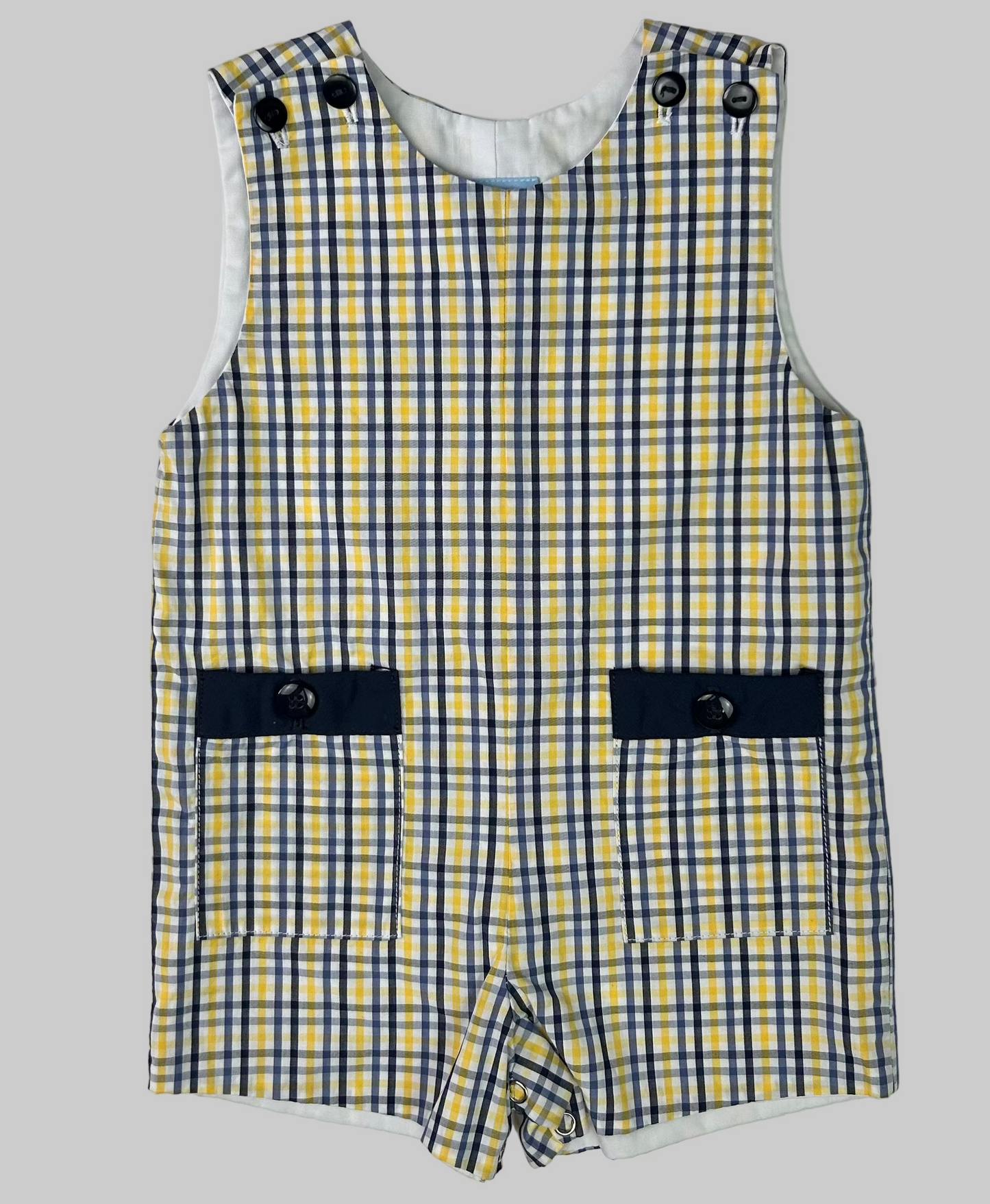 Bella Bliss Sleeveless Plaid Romper 6M