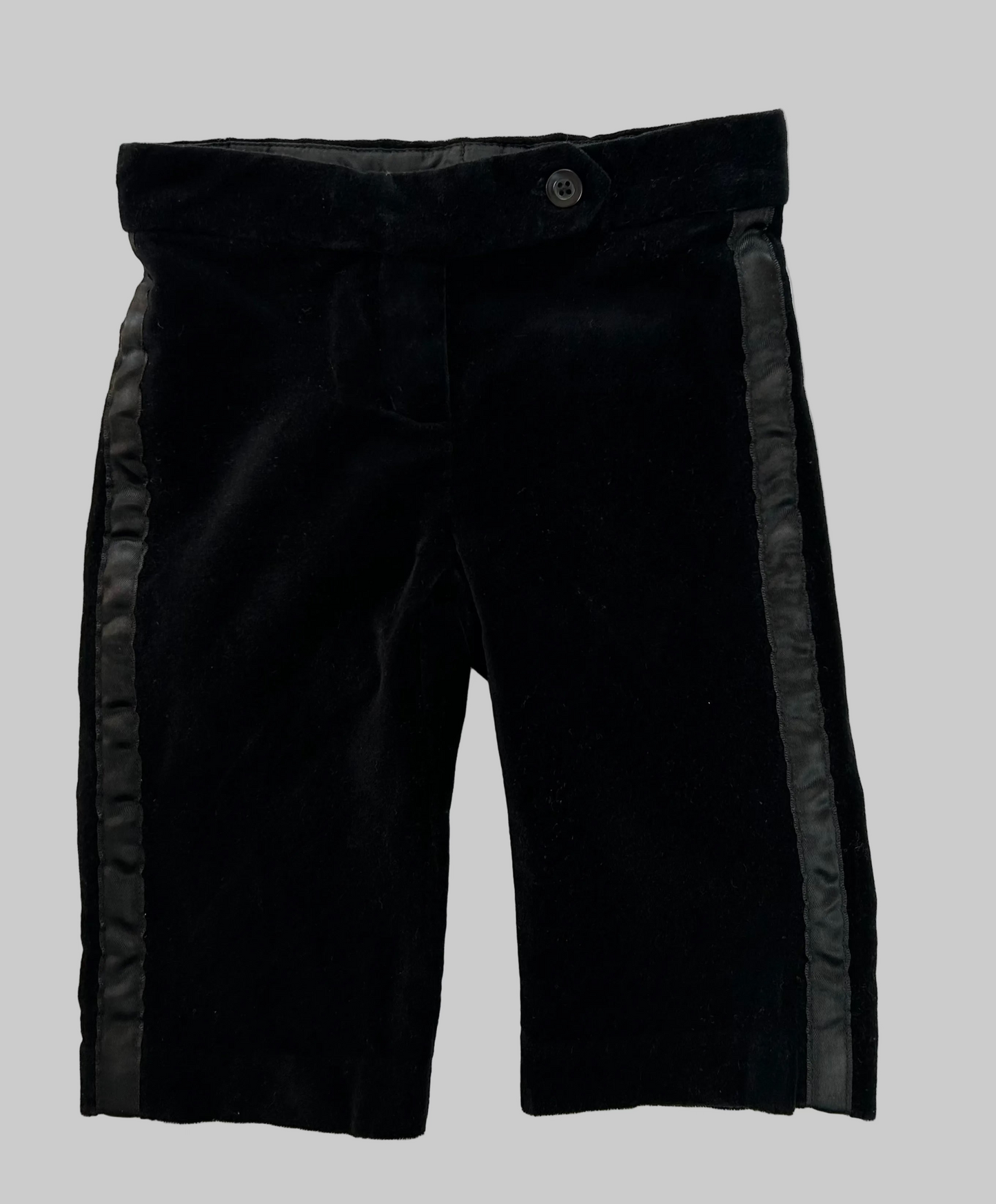 Janie & Jack Black Tuxedo Velvet Pants 3-6M