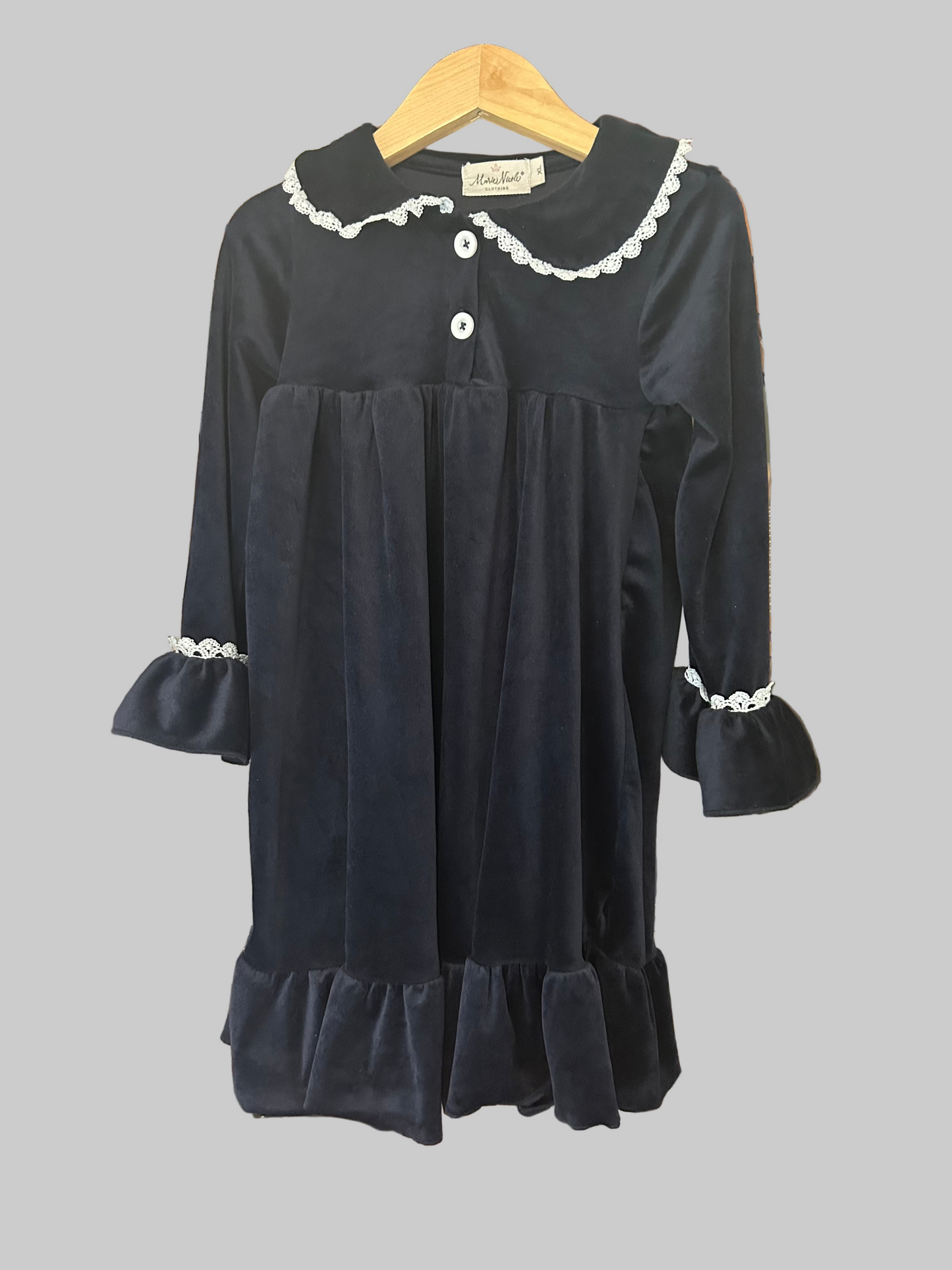 Marie Nicole Navy Velvet Nightgown 5T