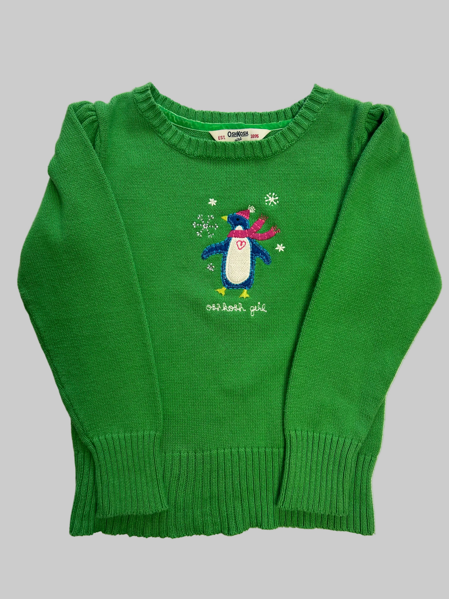 Vintage Osh Kosh Green Penguin Sweater 5