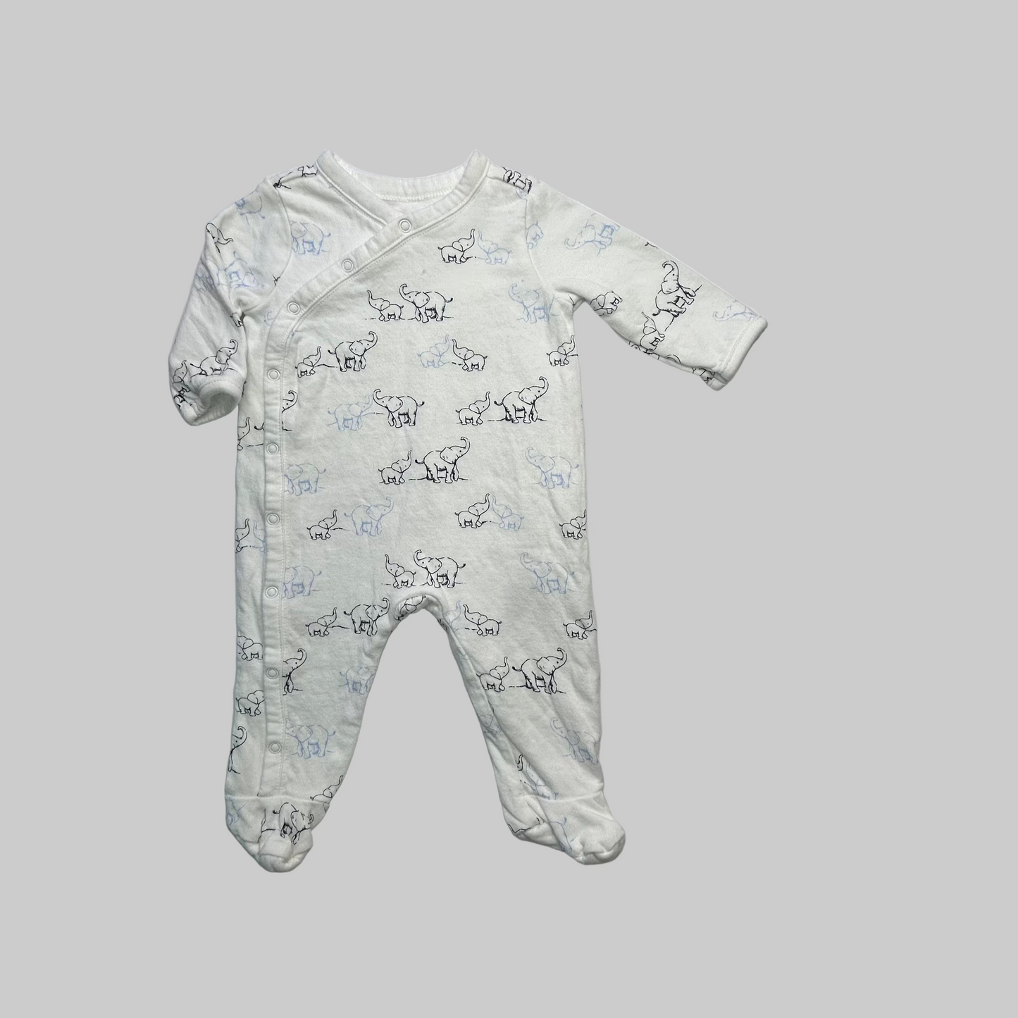 Janie and Jack Blue Elephant Footie 0-3M