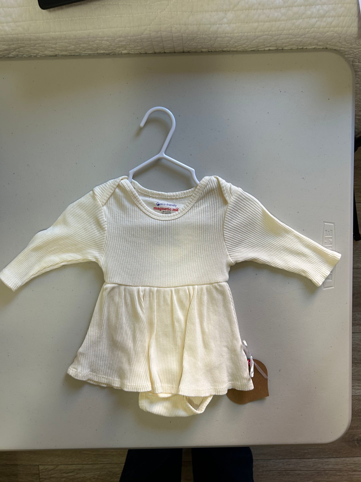Magnetic Me Cream Bodysuit Dress 3-6M