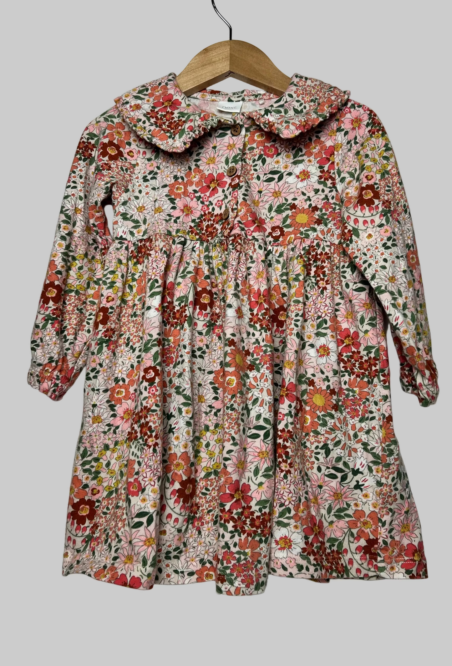 Next Pink Floral Dress 2/3