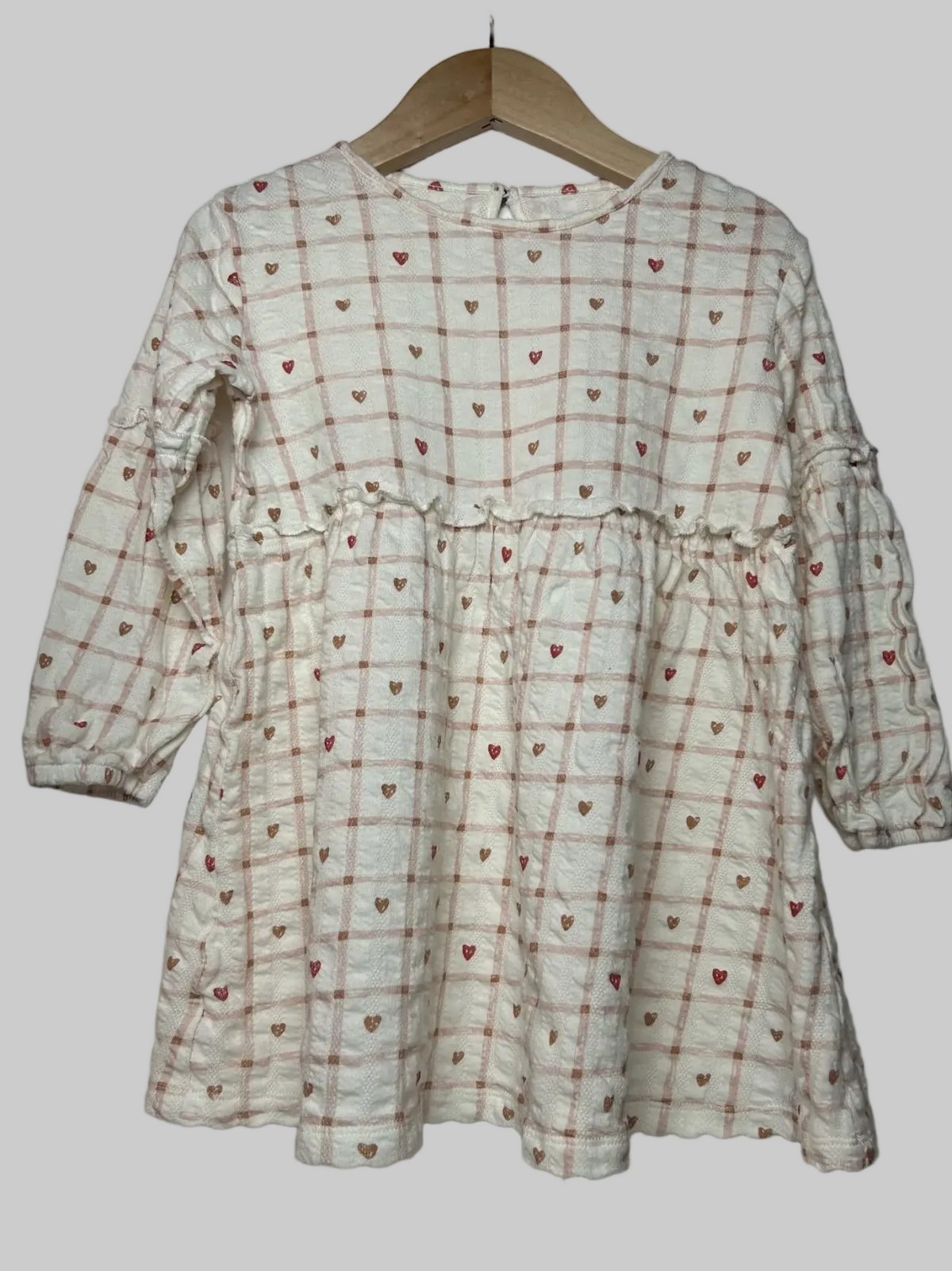 Little Co. Cream Heart Dress 3T