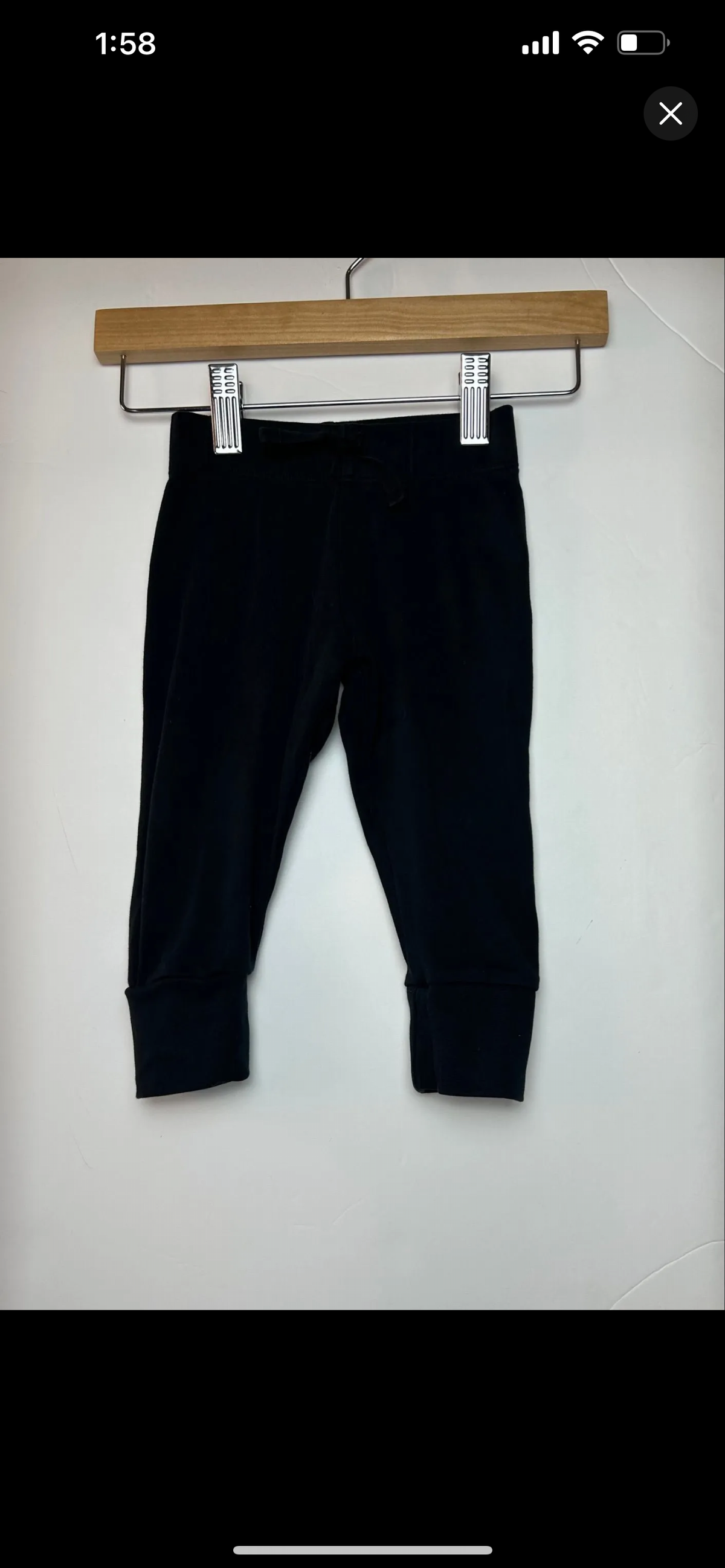 Colored Organics Black Pull On Pants 6-12M