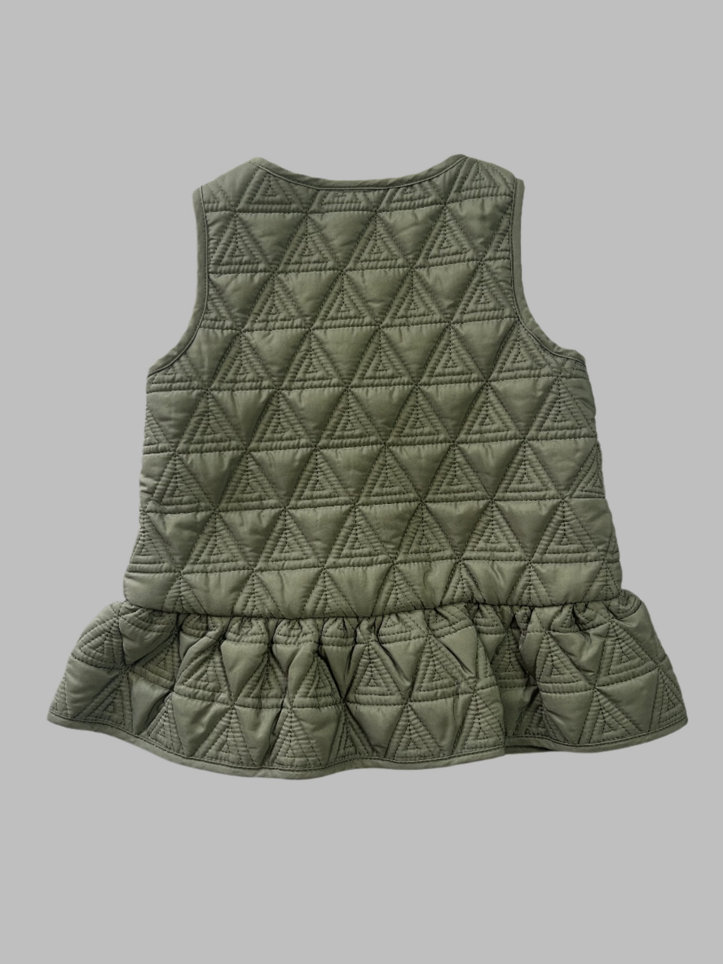Aspen Kids Quilted Olive Vest w/ Gold Buttons 2T