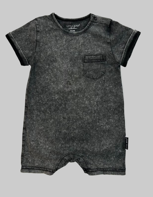 Little Bipsy Black Wash Romper 18-24M