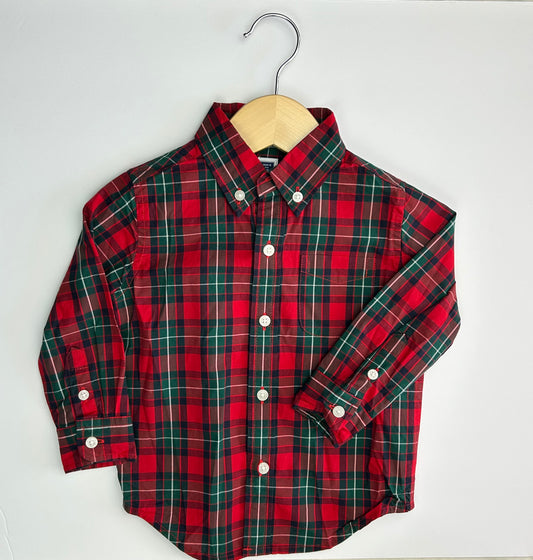 Janie & Jack Red Plaid Shirt 12-18M