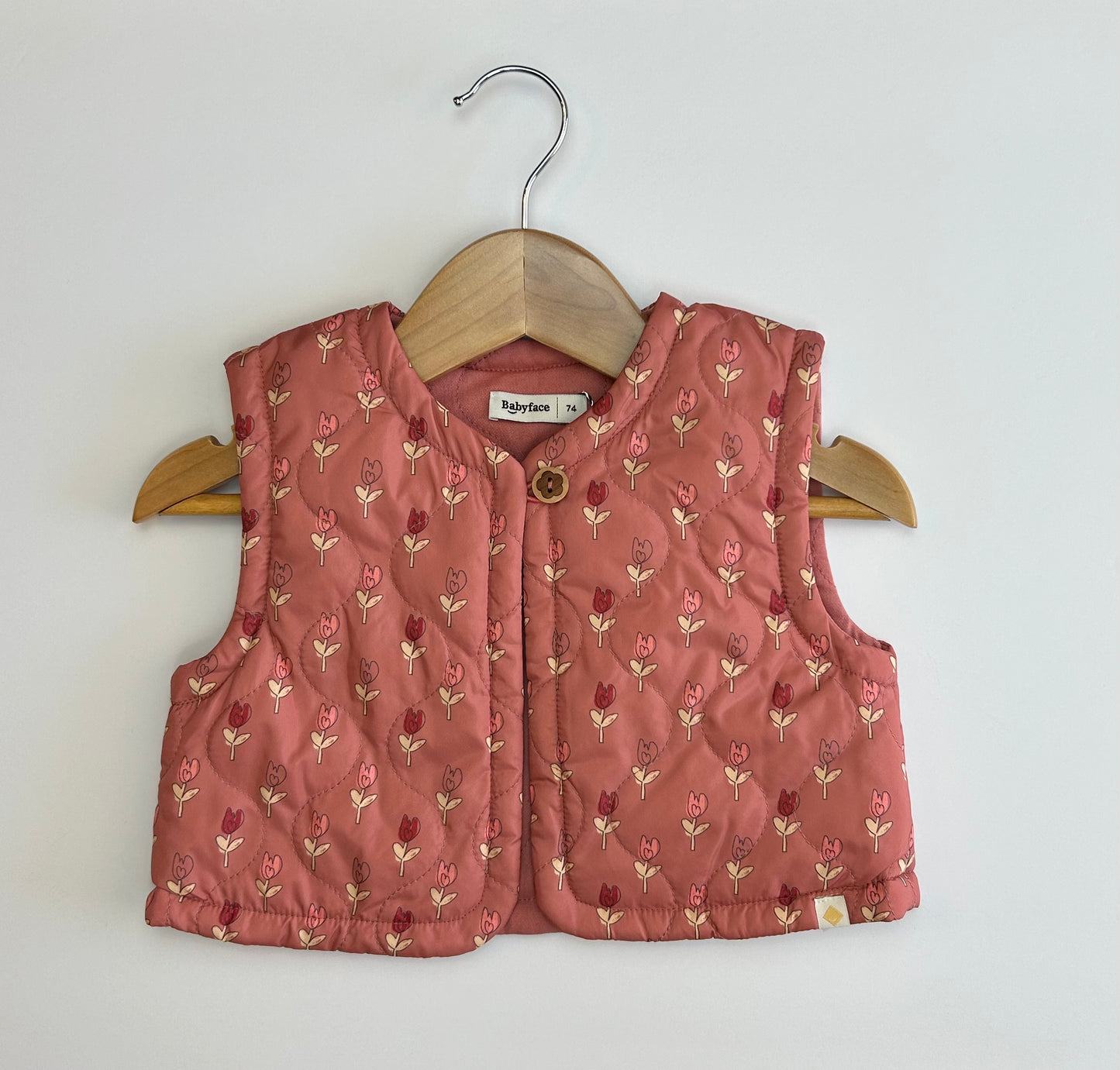 Babyface Quilted Floral Vest 6-9M w/tags