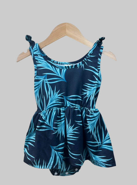 Tropical Print Onesie Bodysuit Dress 12-18M