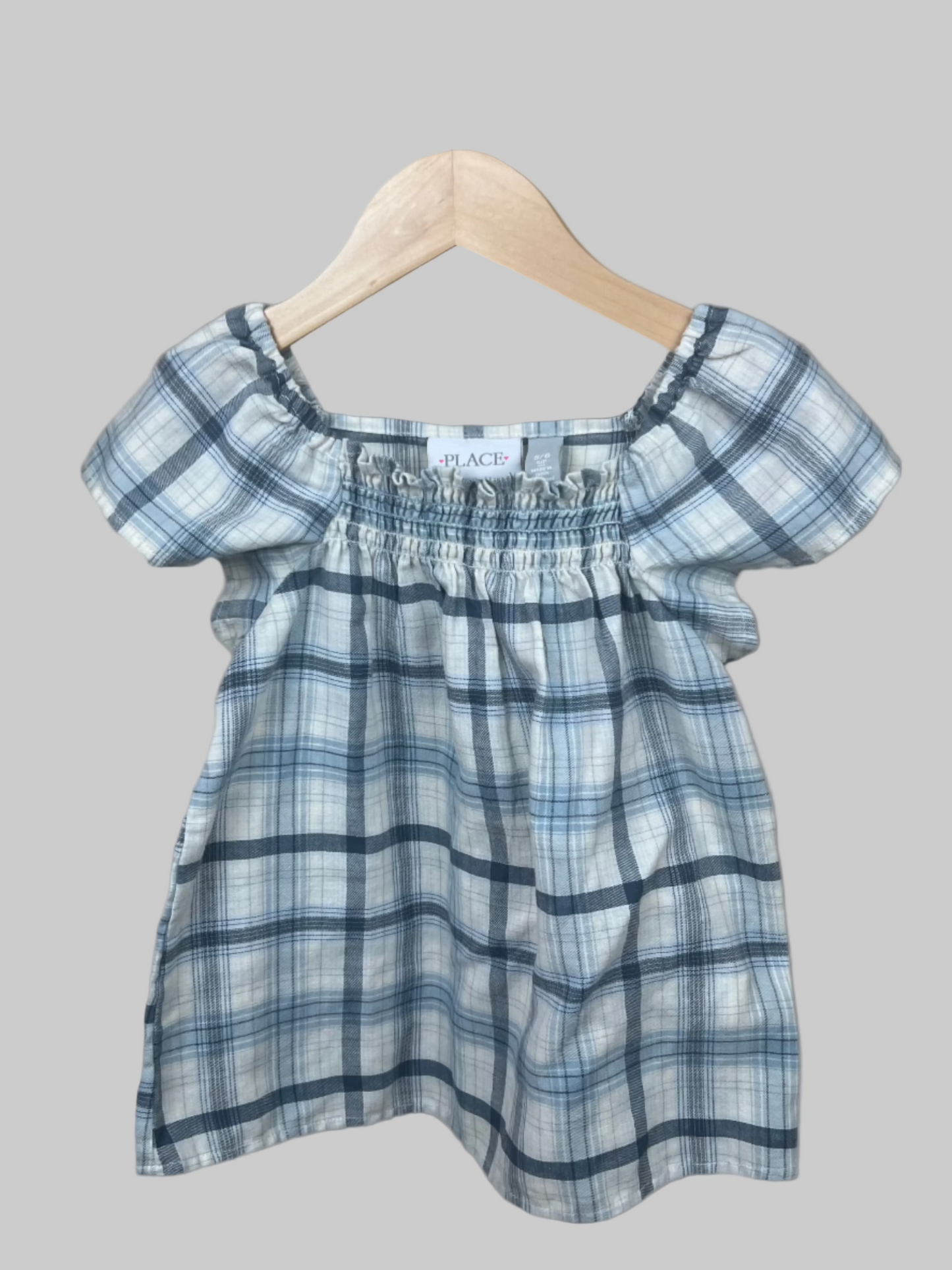 Children's Place Girl's Plaid Print Top 5/6T