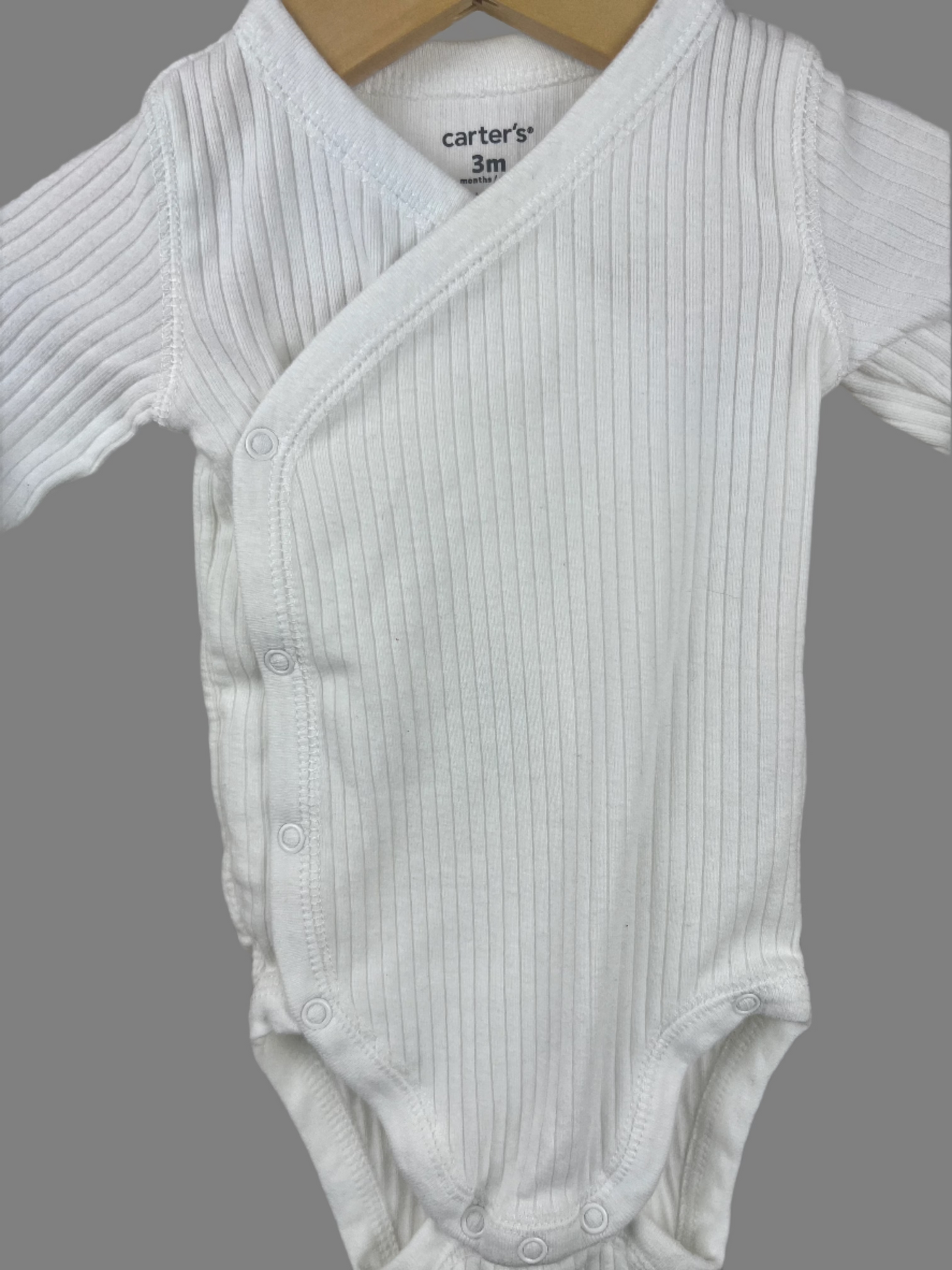 Carter's Long Sleeve Ribbed Kimono Onesie 3M