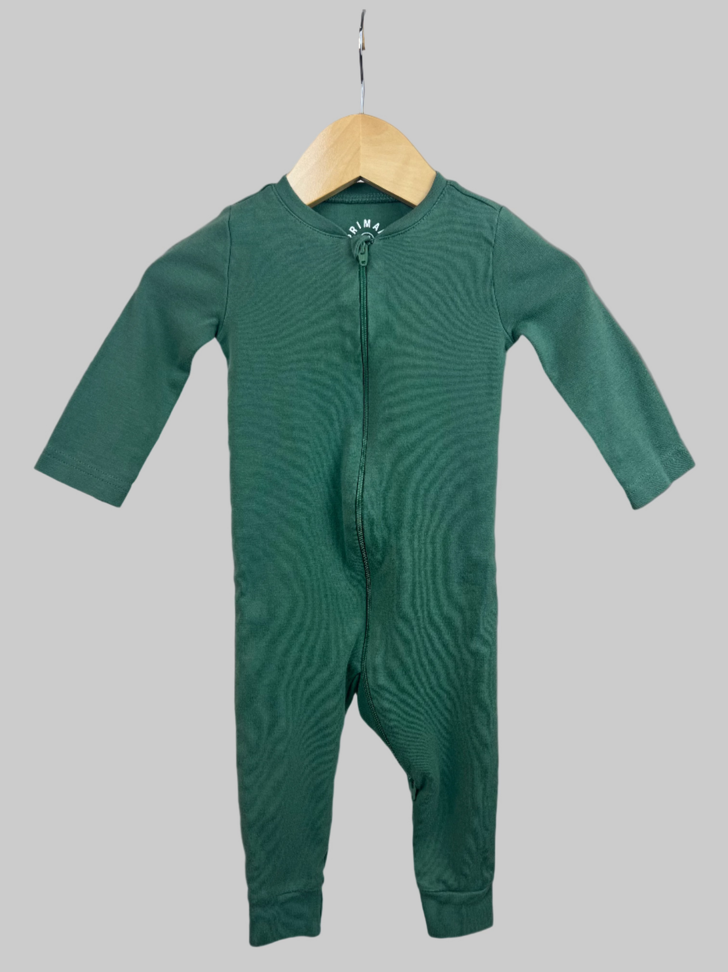 PRIMARY Long Sleeve Zipper Onesie 6-9M