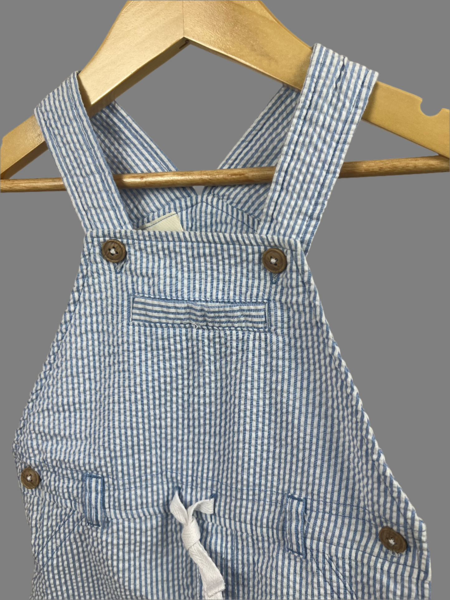 First Impressions Striped Shortalls 12M